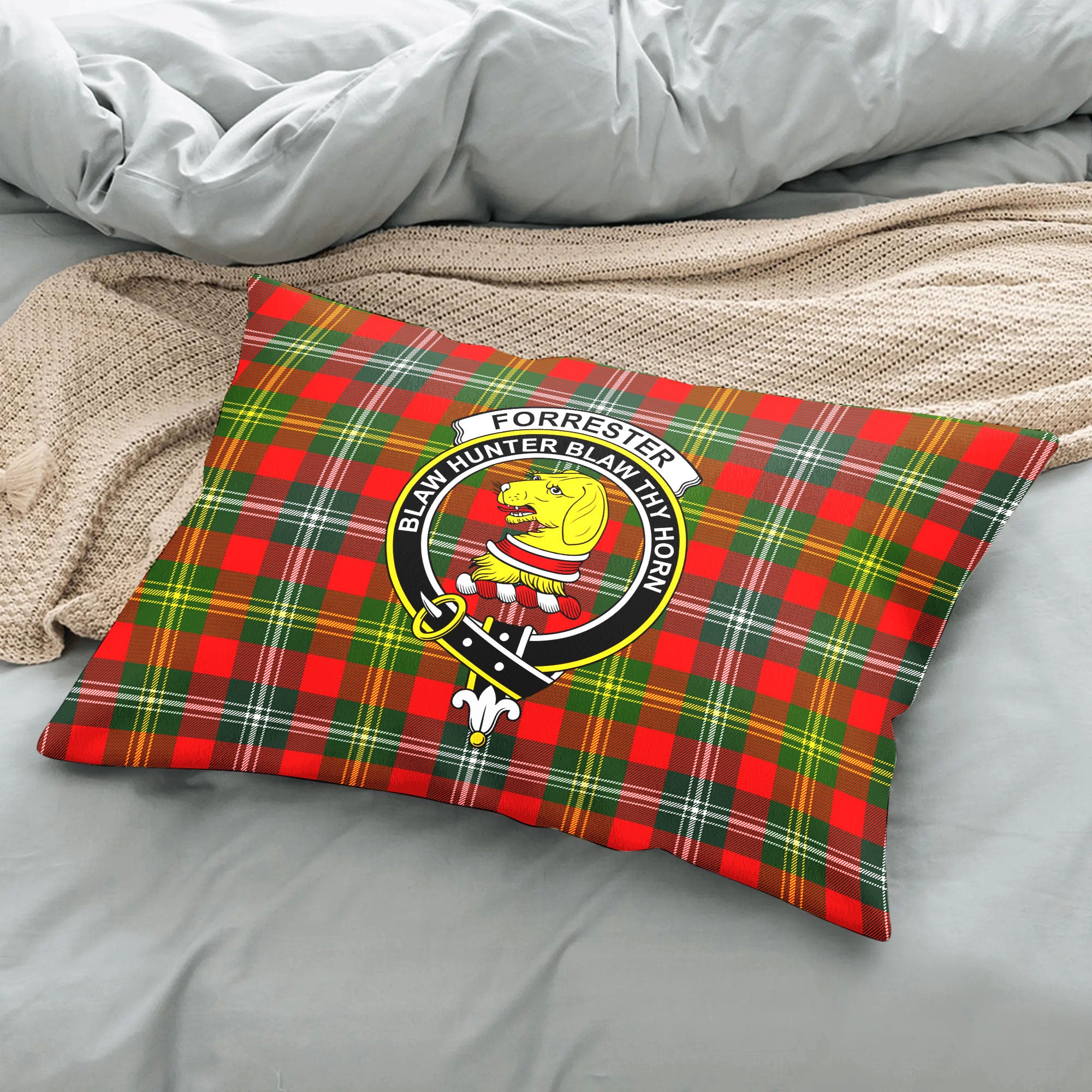 Forrester Tartan Crest Pillow Cover