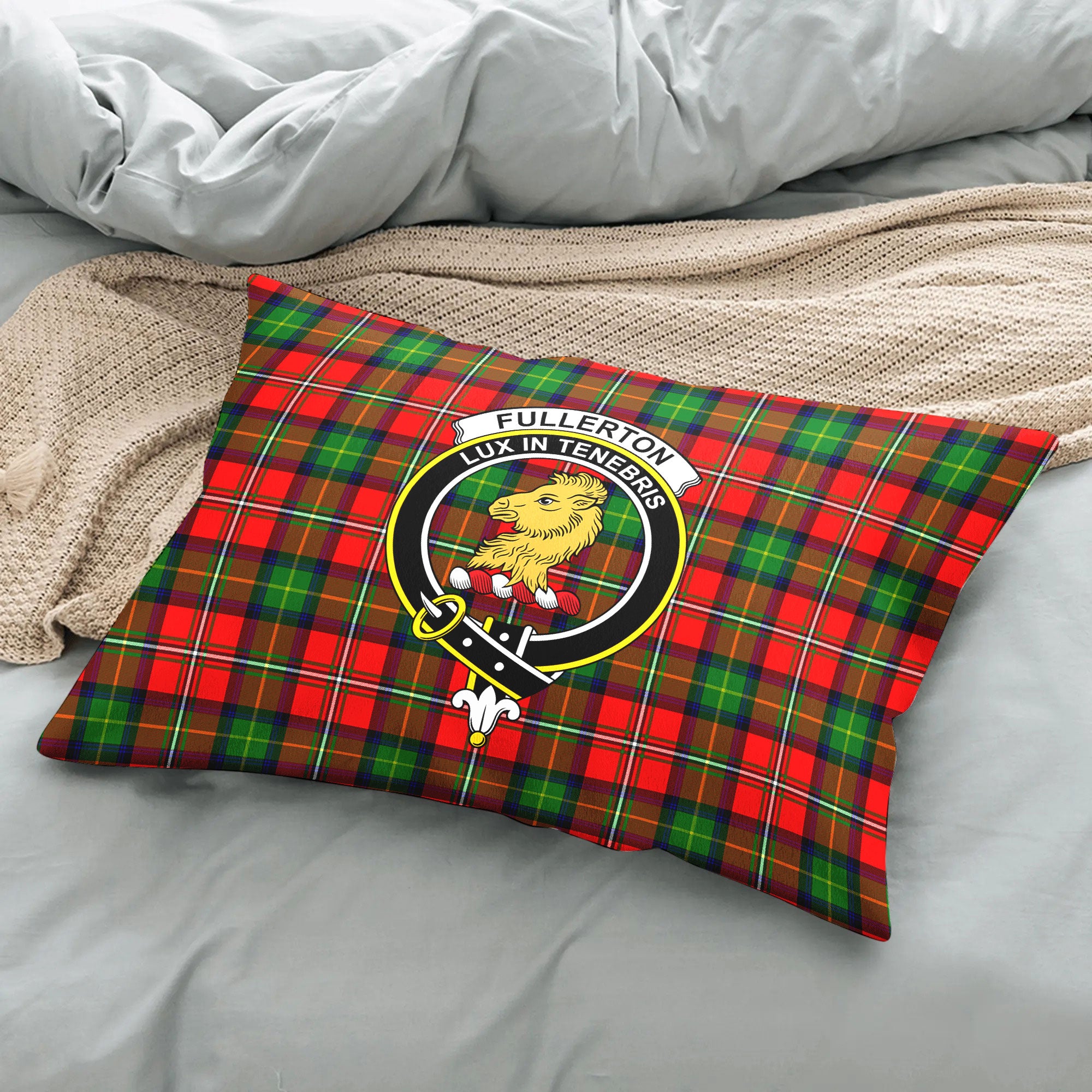 Fullerton Tartan Crest Pillow Cover