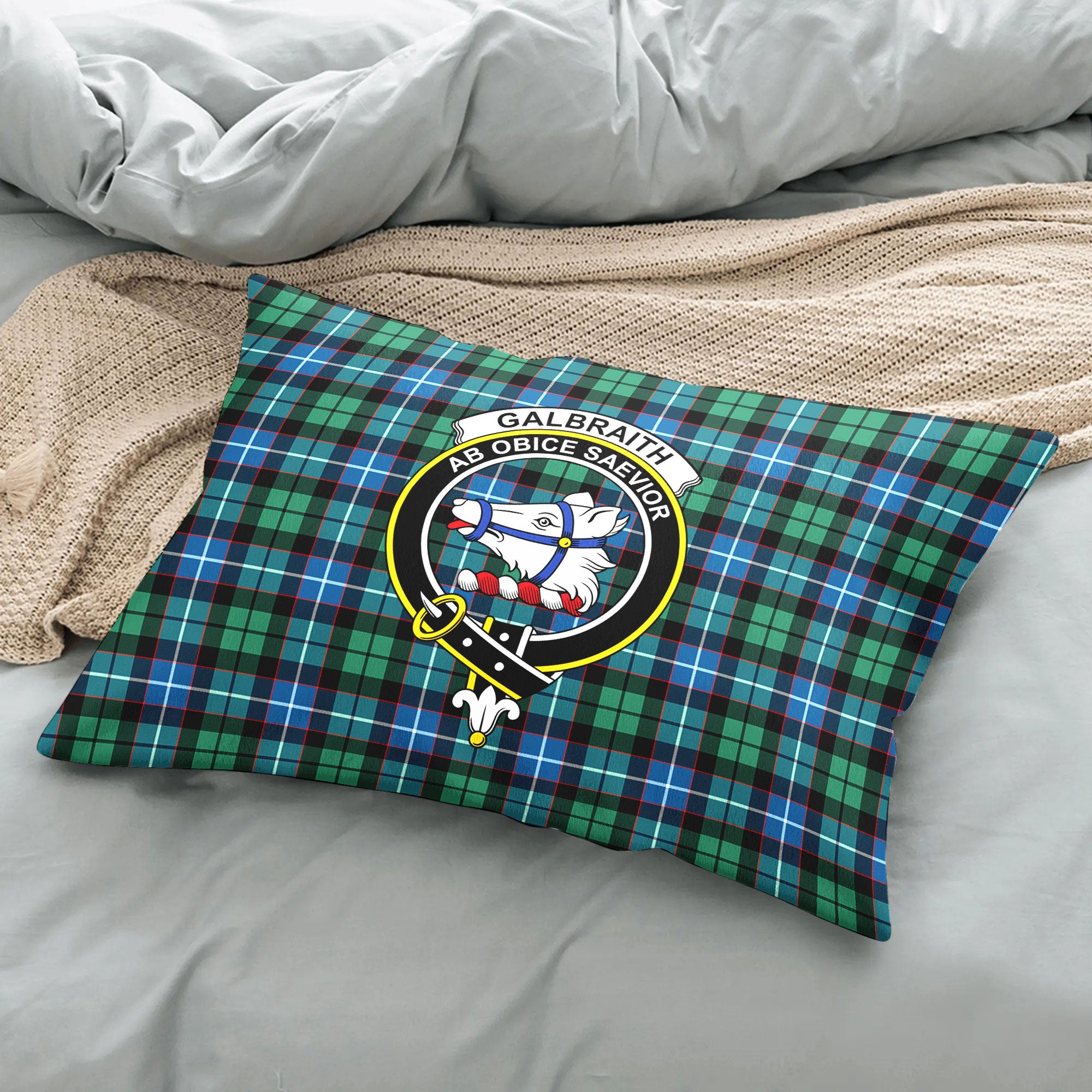 Galbraith Ancient Tartan Crest Pillow Cover