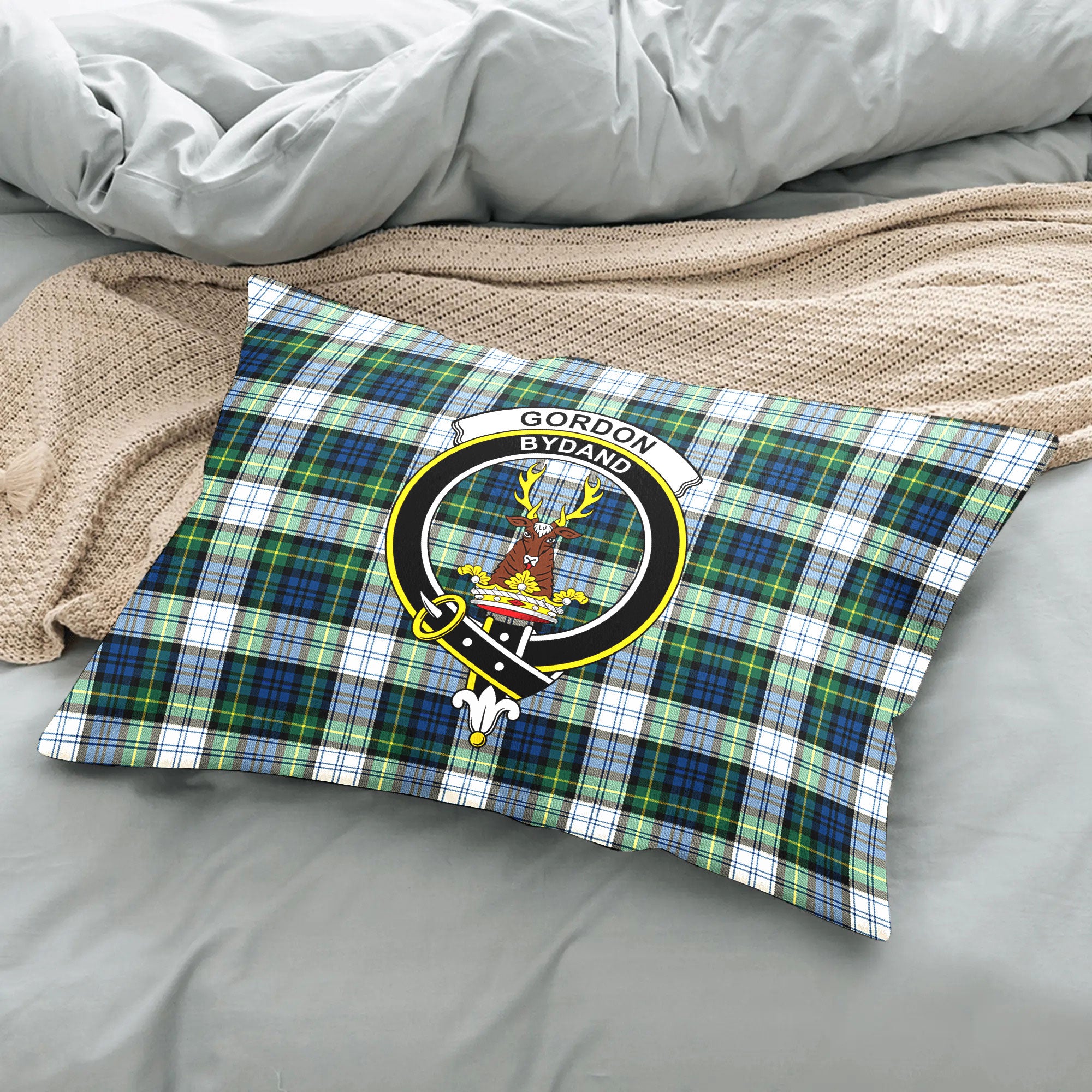 Gordon Dress Ancient Tartan Crest Pillow Cover