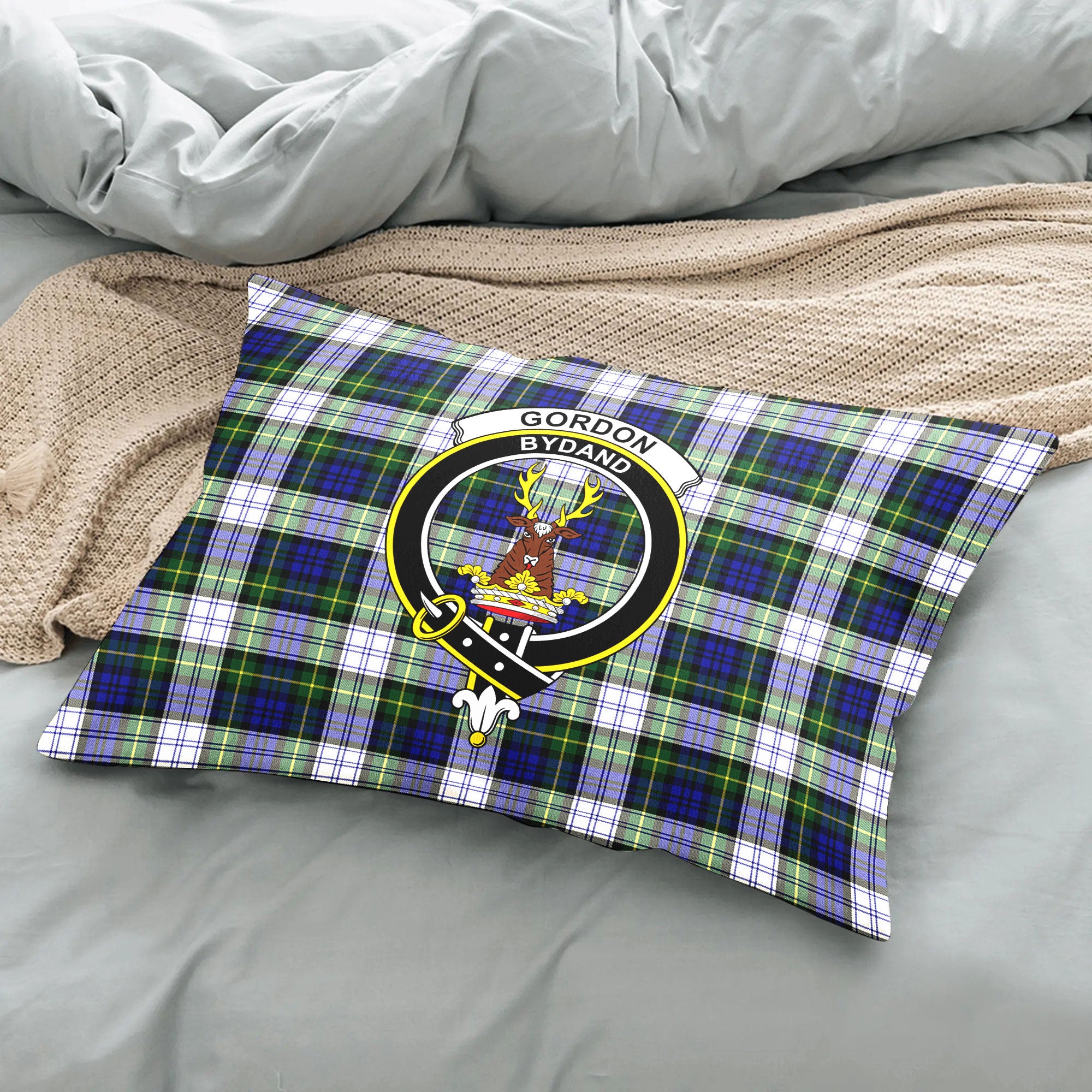 Gordon Dress Modern Tartan Crest Pillow Cover