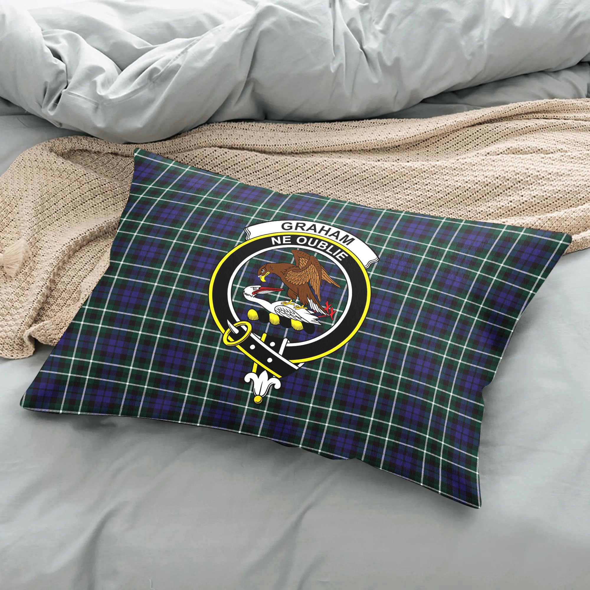 Graham of Montrose Modern Tartan Crest Pillow Cover