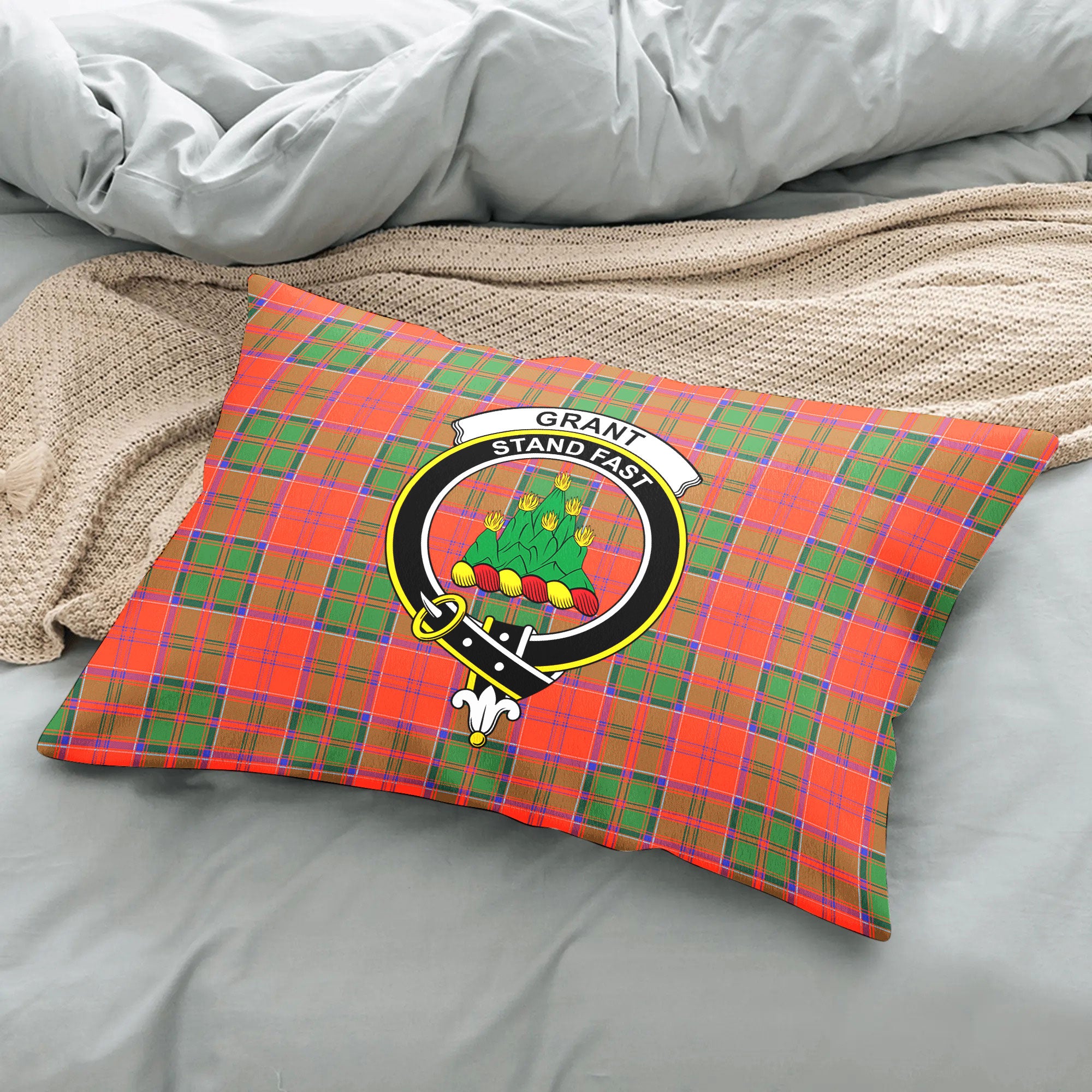 Grant Ancient Tartan Crest Pillow Cover