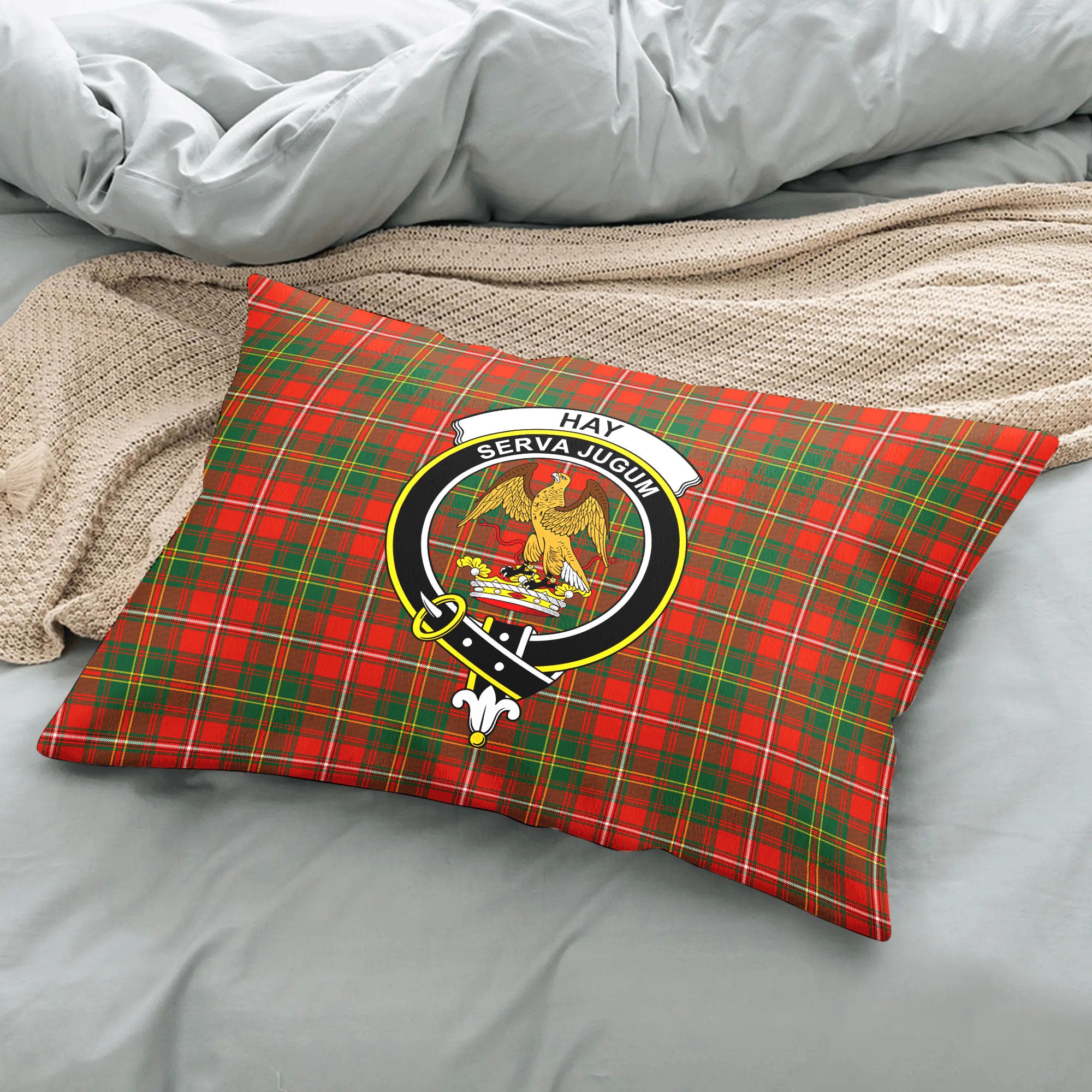 Hay Ancient Tartan Crest Pillow Cover