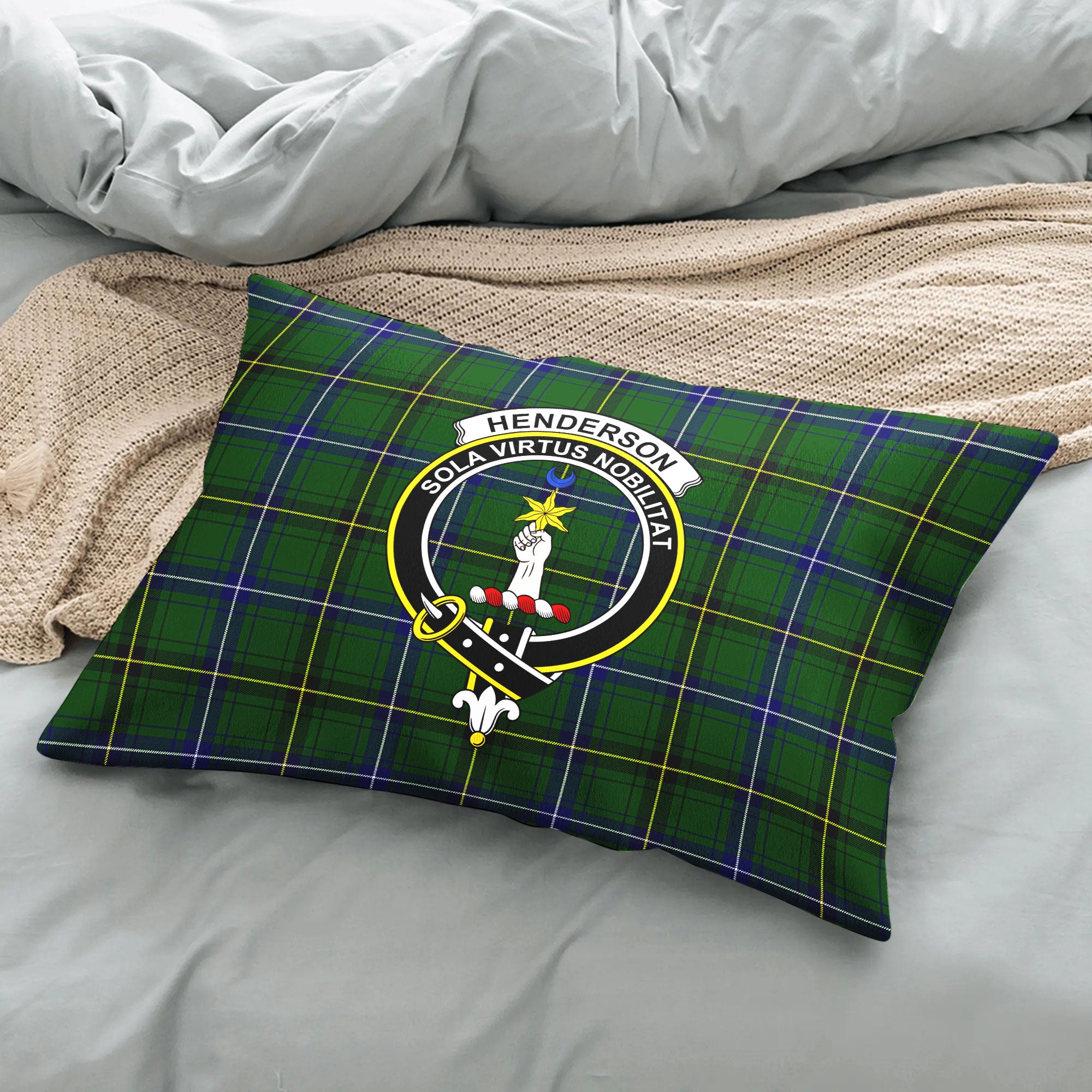 Henderson Modern Tartan Crest Pillow Cover