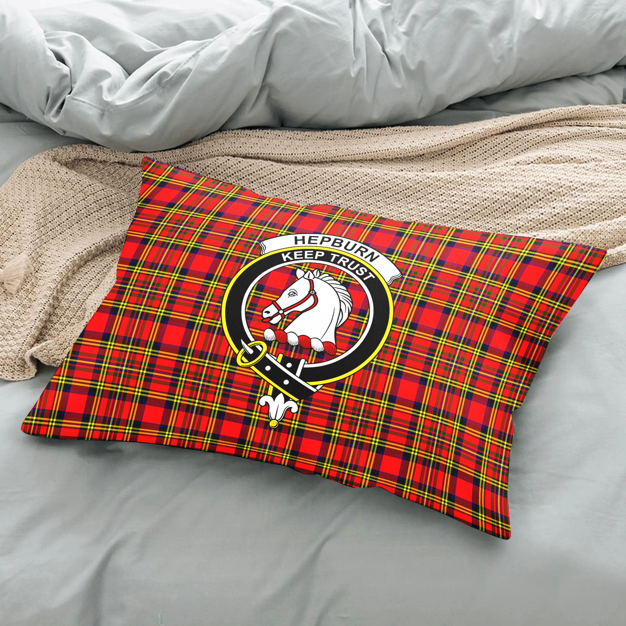 Hepburn Tartan Crest Pillow Cover