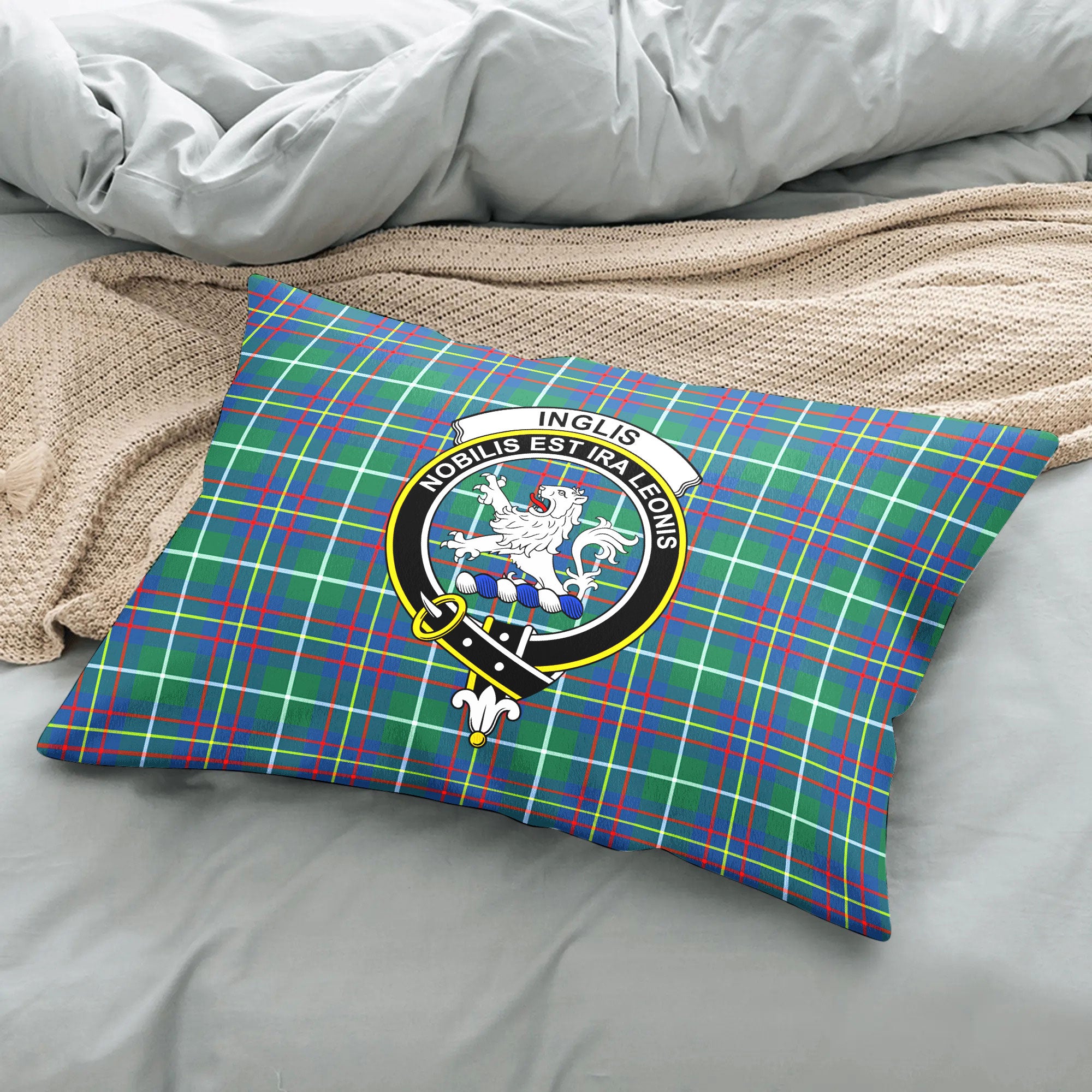 Inglis Ancient Tartan Crest Pillow Cover