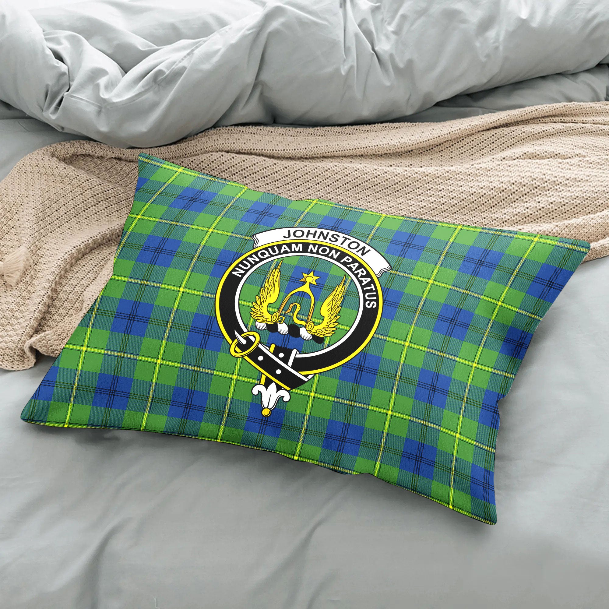 Johnston Ancient Tartan Crest Pillow Cover