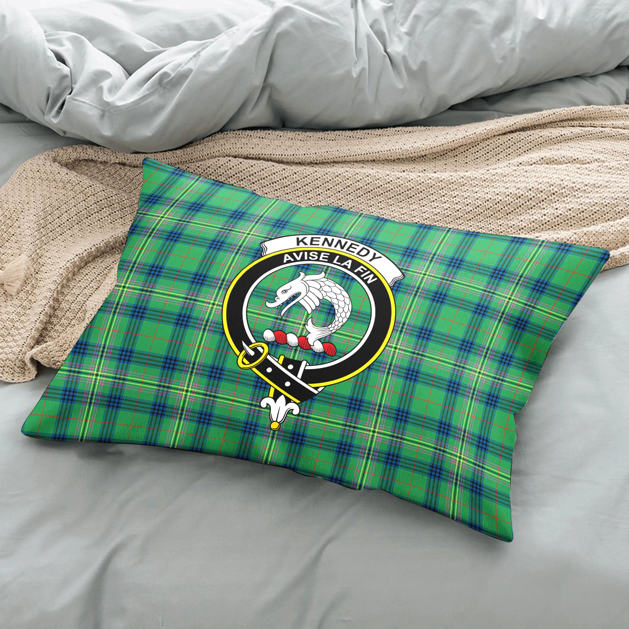 Kennedy Ancient Tartan Crest Pillow Cover