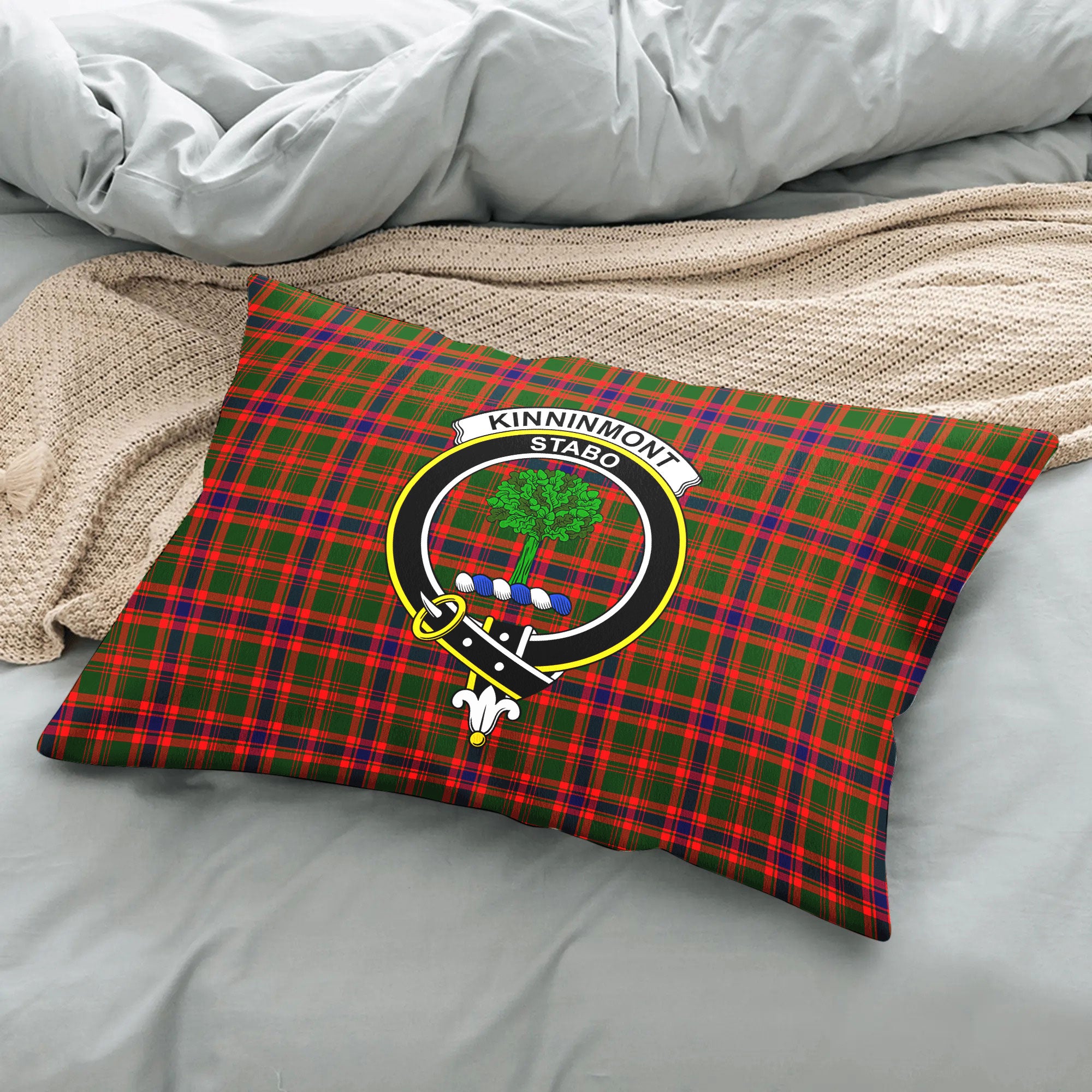 Kinninmont Tartan Crest Pillow Cover