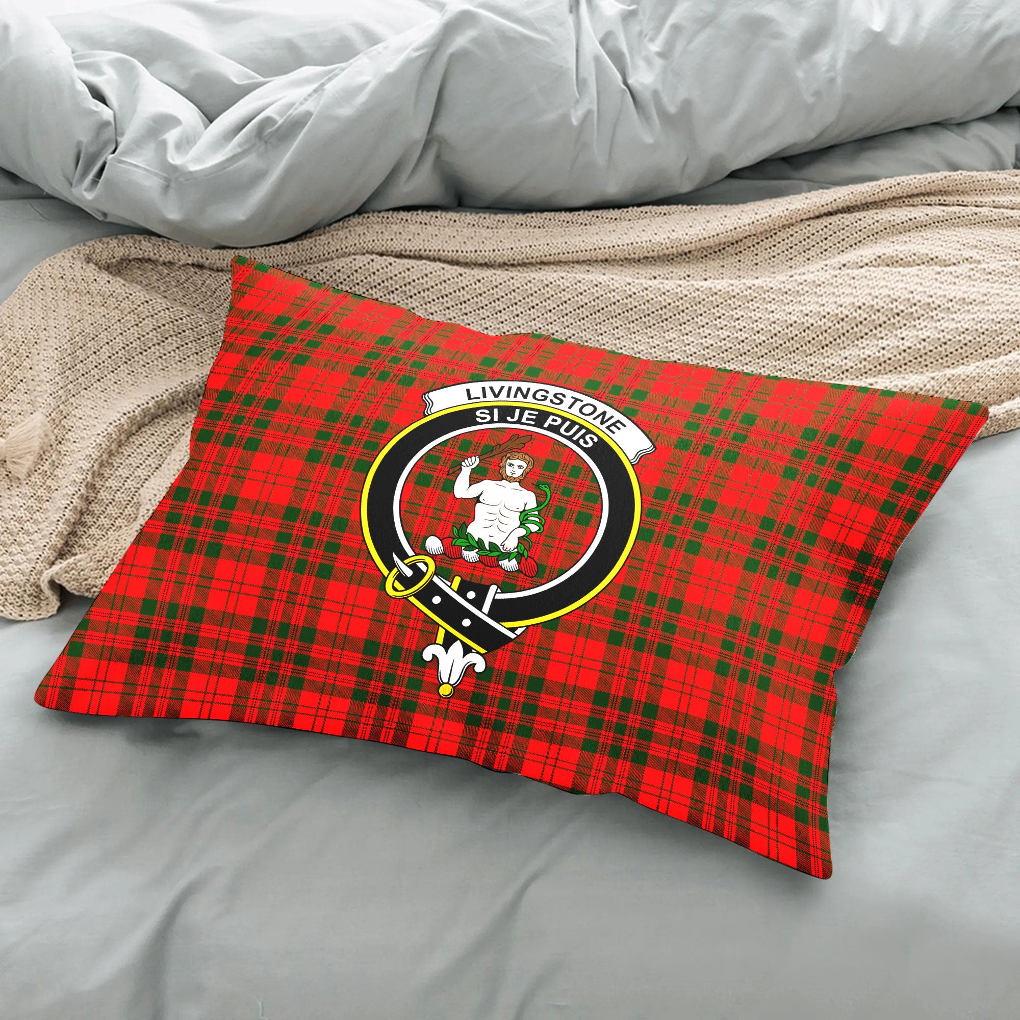 Livingstone Tartan Crest Pillow Cover