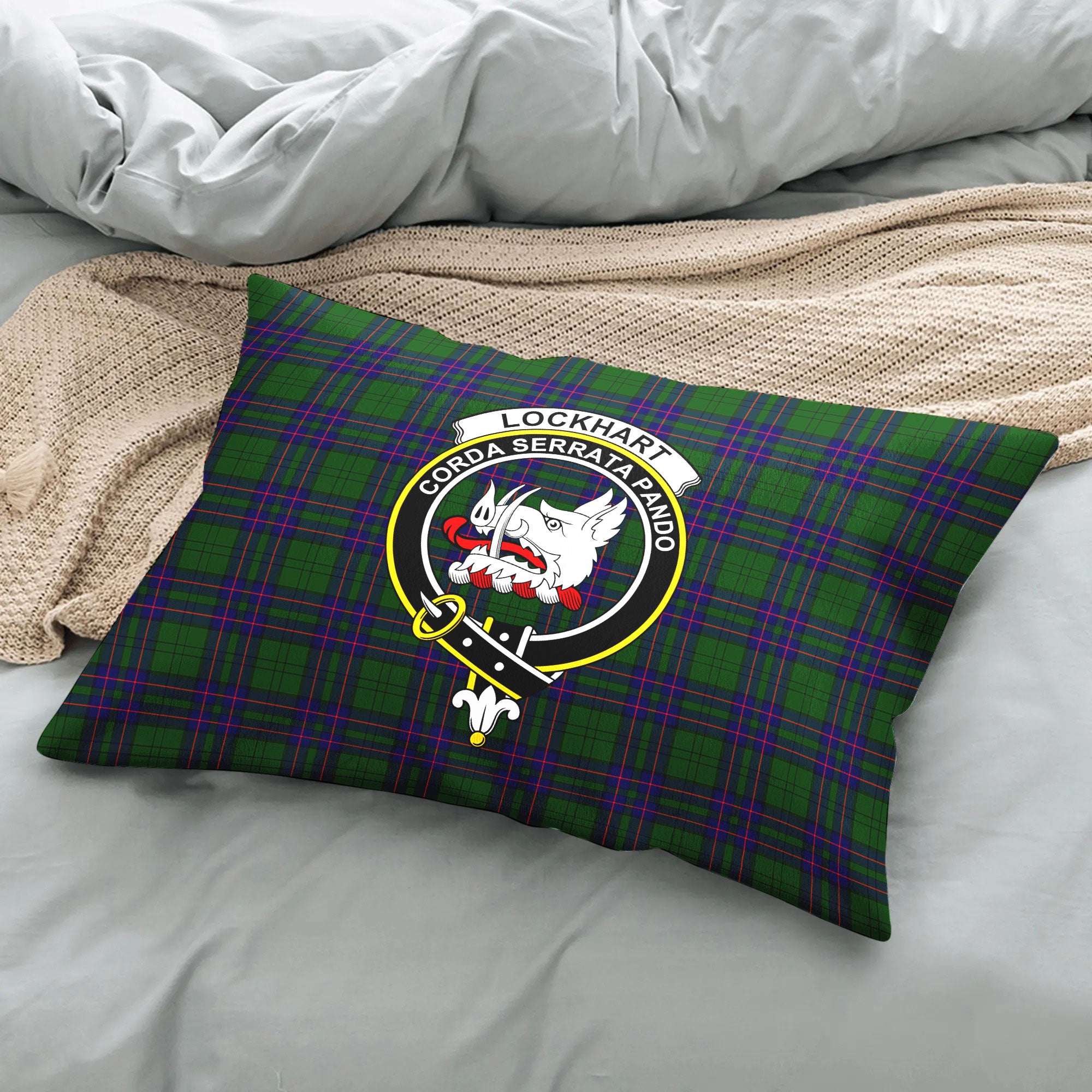 Lockhart Modern Tartan Crest Pillow Cover