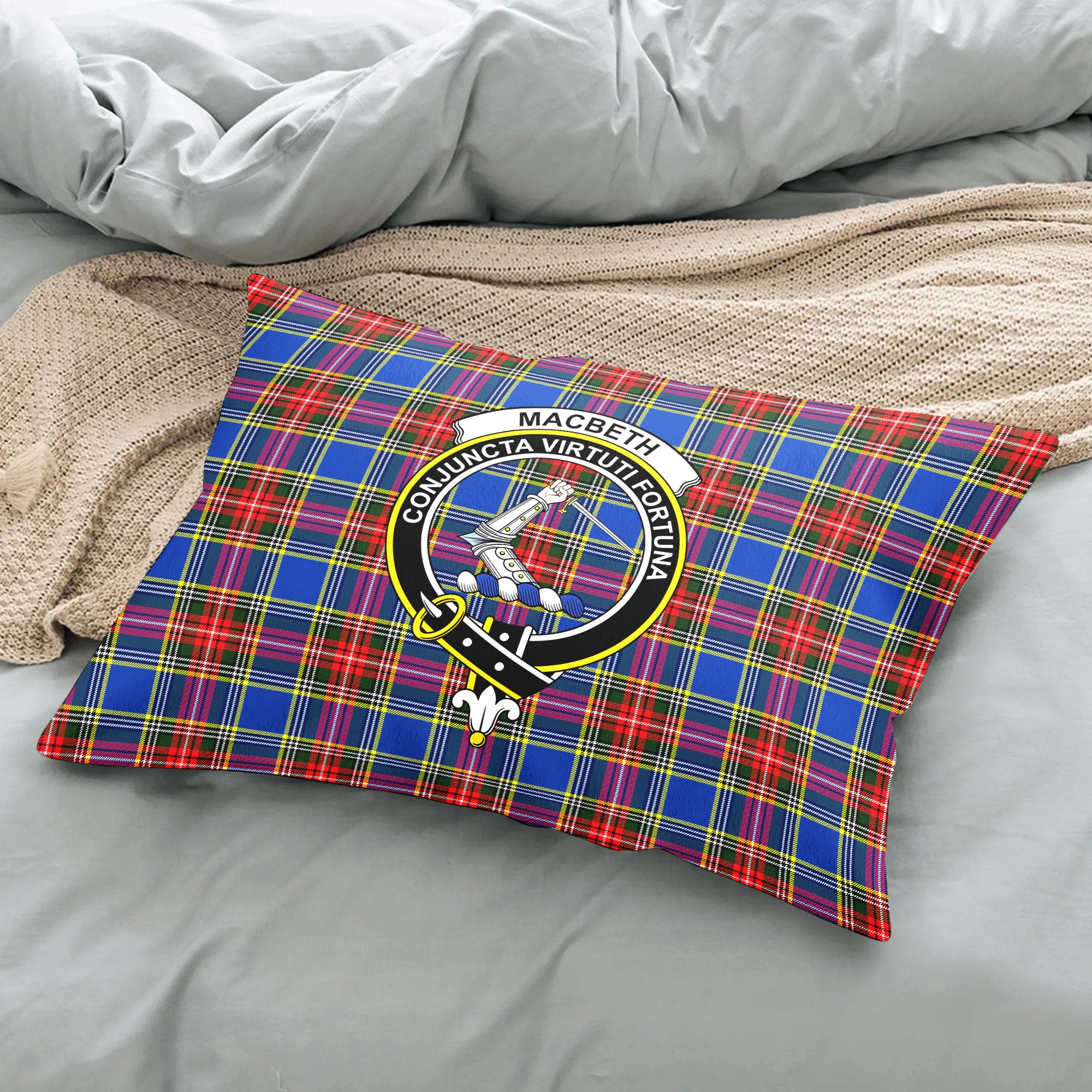 MacBeth Modern Tartan Crest Pillow Cover