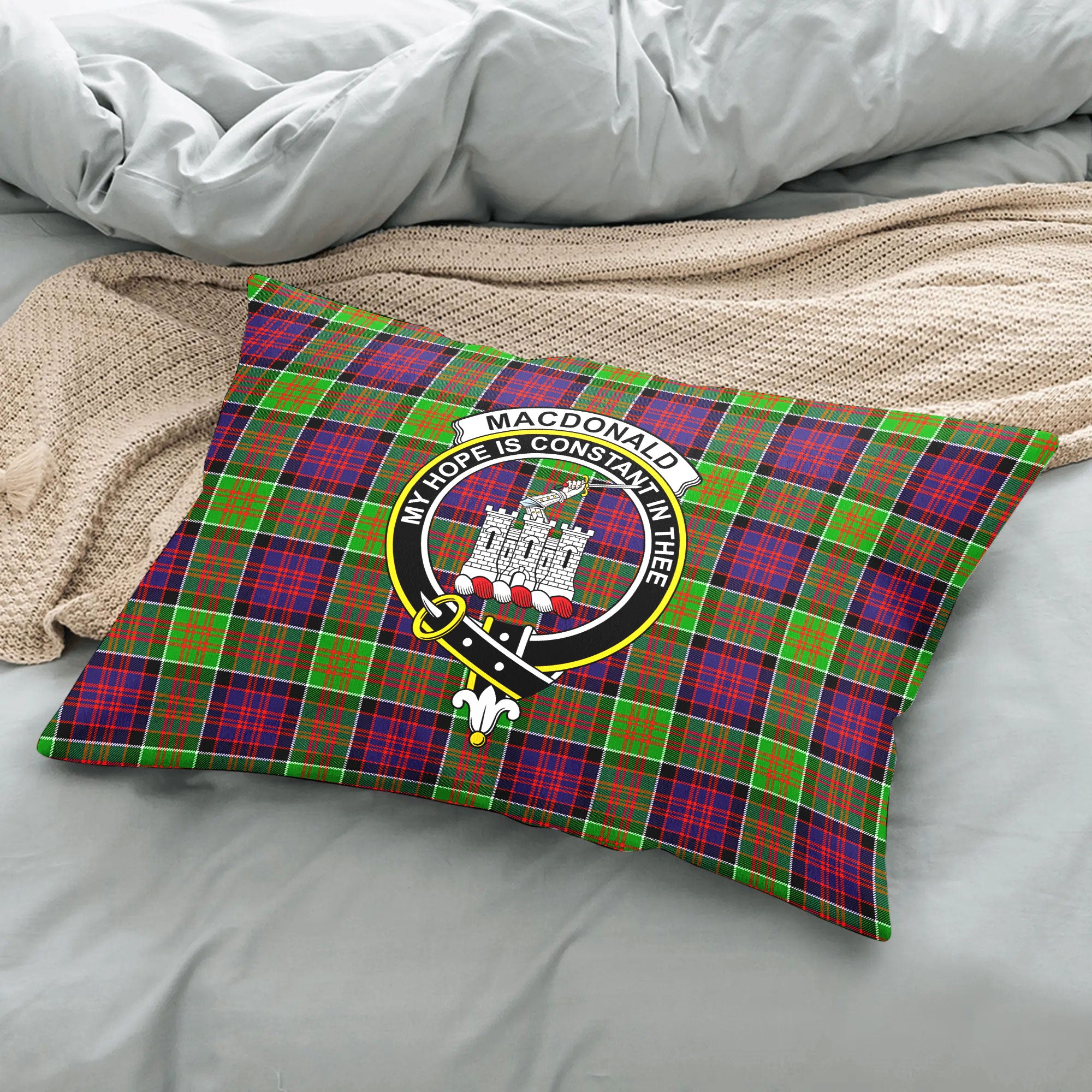 MacDonald (Clan Ranald) Tartan Crest Pillow Cover