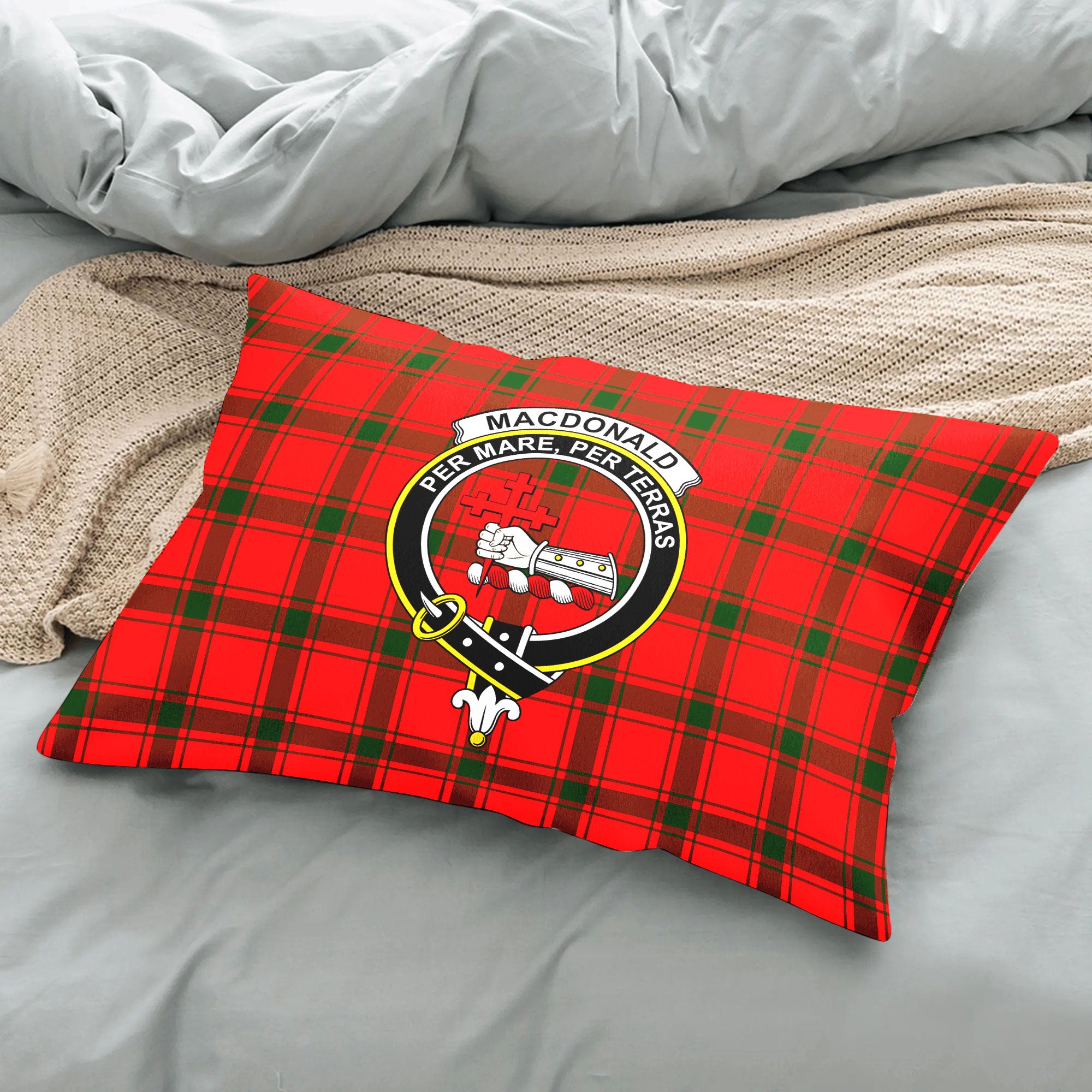 MacDonald of Sleat Tartan Crest Pillow Cover