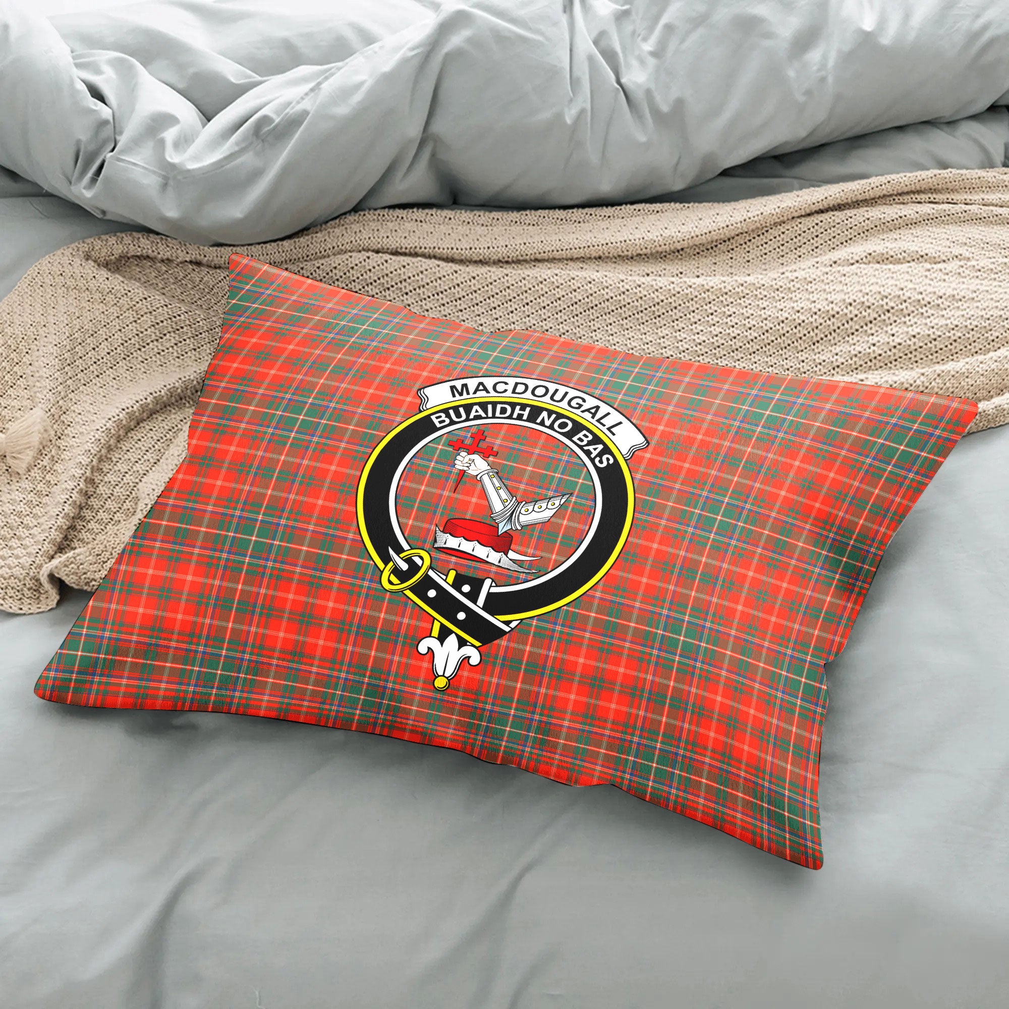 MacDougall Ancient Tartan Crest Pillow Cover