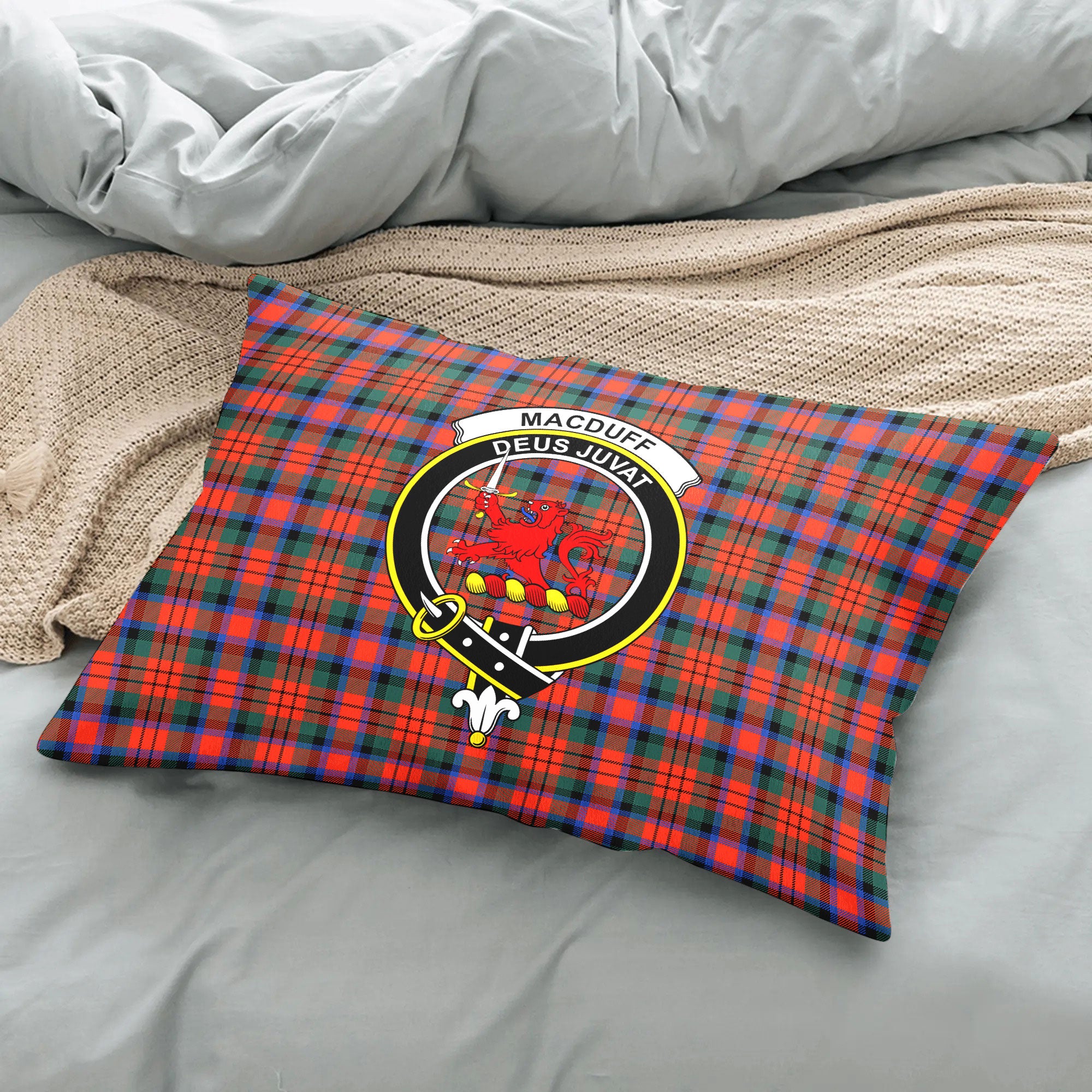 MacDuff Ancient Tartan Crest Pillow Cover