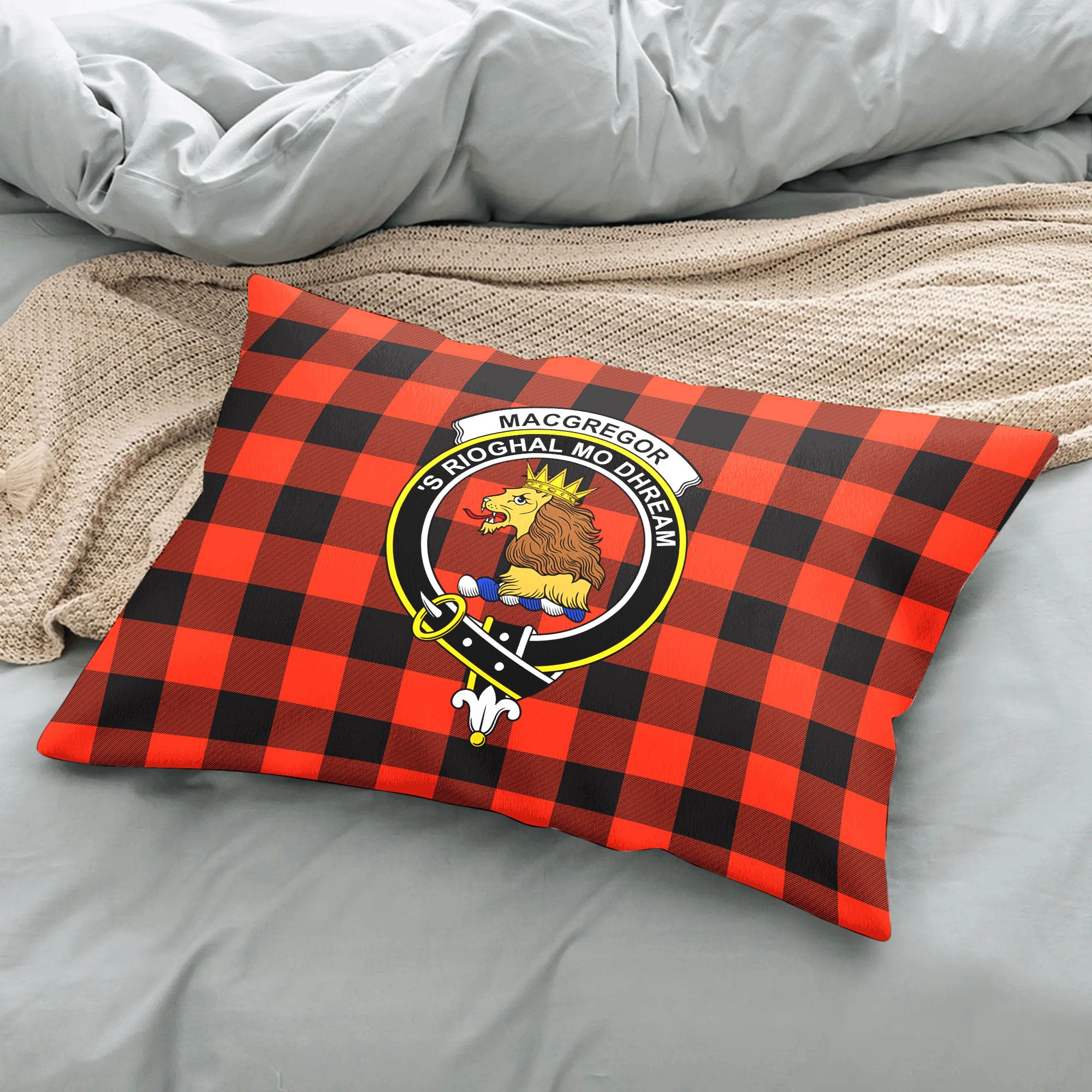 MacGregor Rob Roy Ancient Tartan Crest Pillow Cover