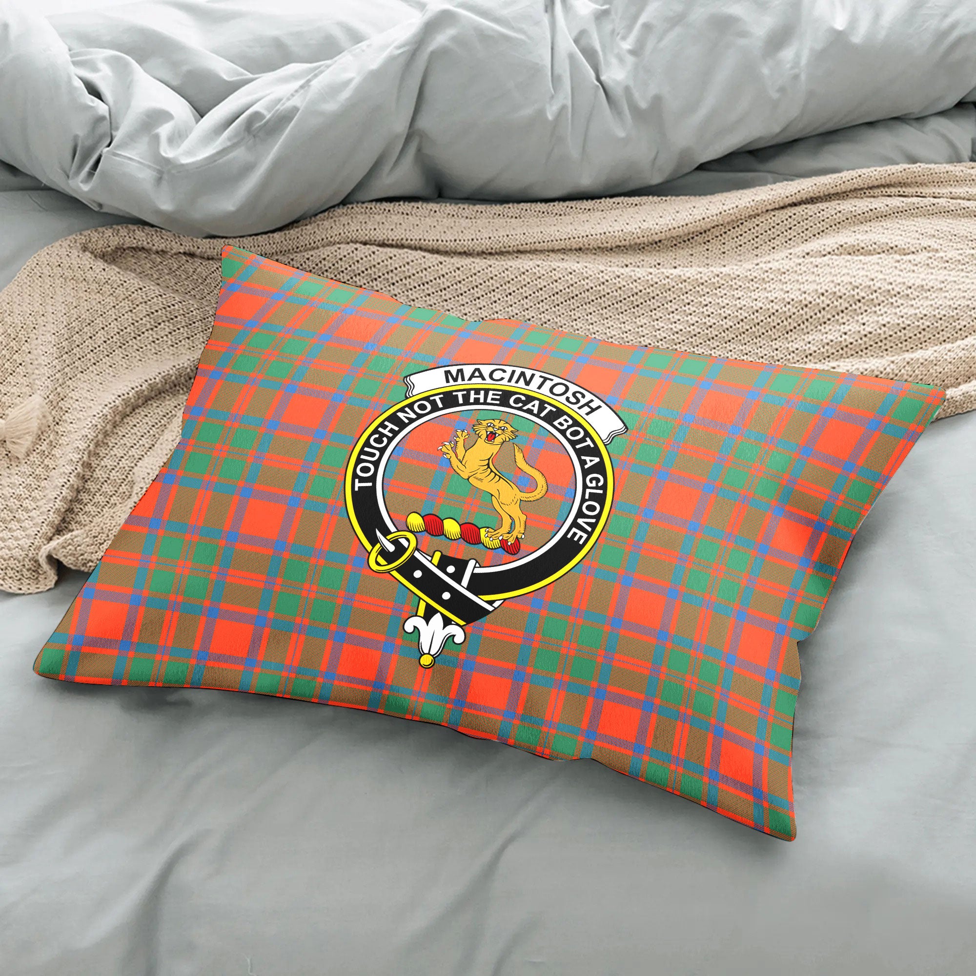 MacIntosh Ancient Tartan Crest Pillow Cover