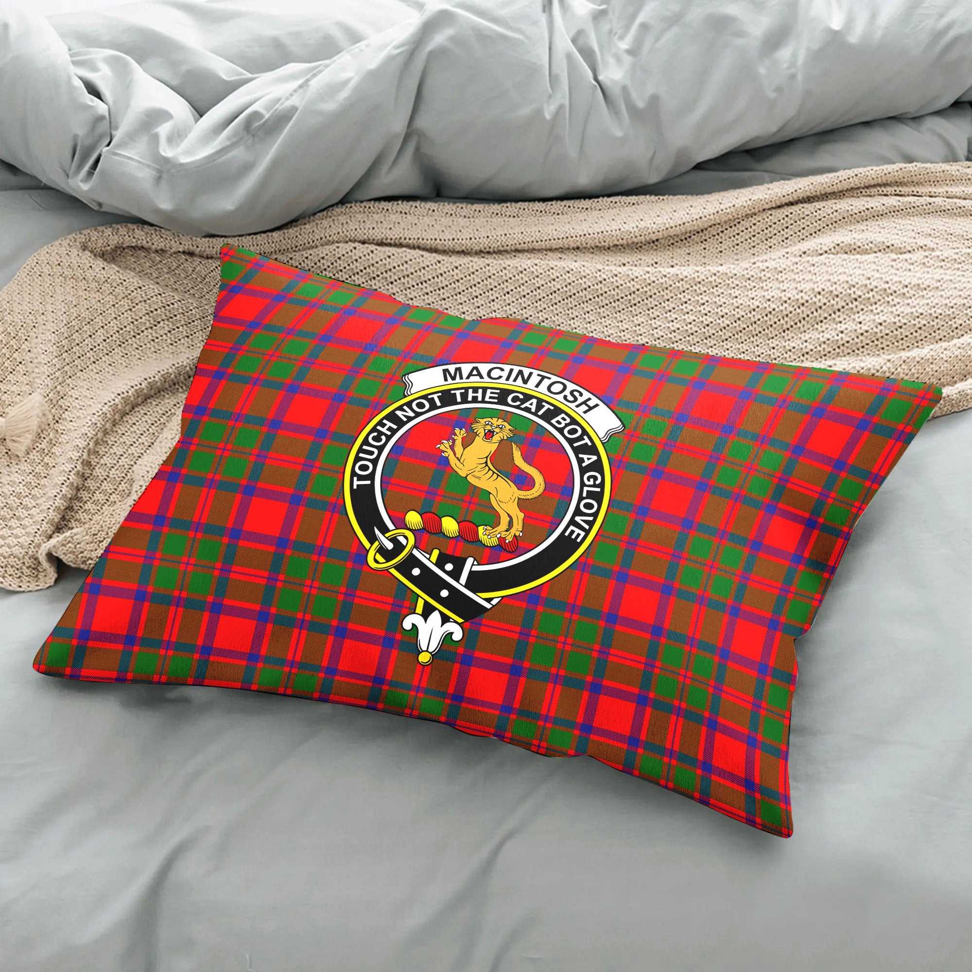 MacIntosh Modern Tartan Crest Pillow Cover