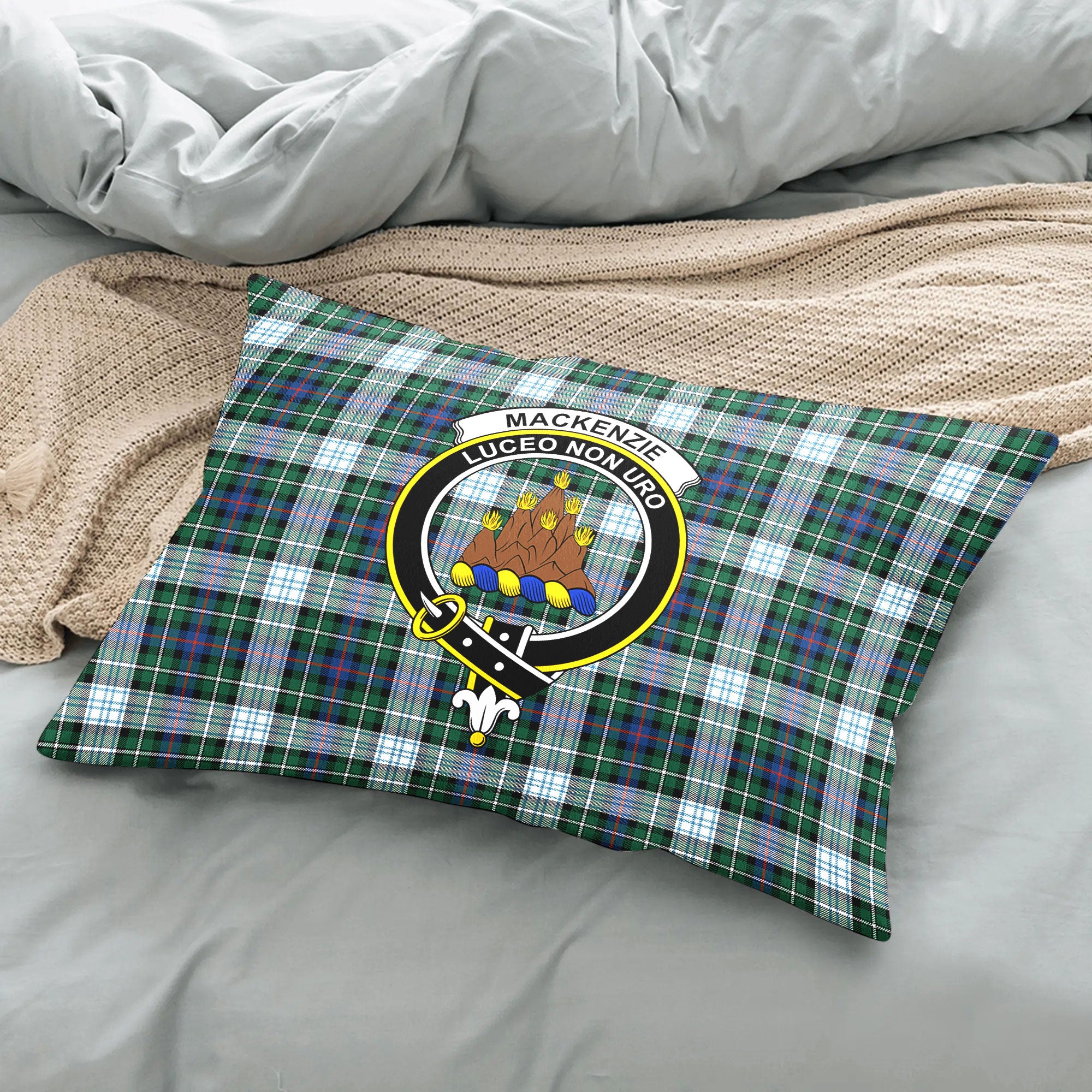 MacKenzie Dress Ancient Tartan Crest Pillow Cover