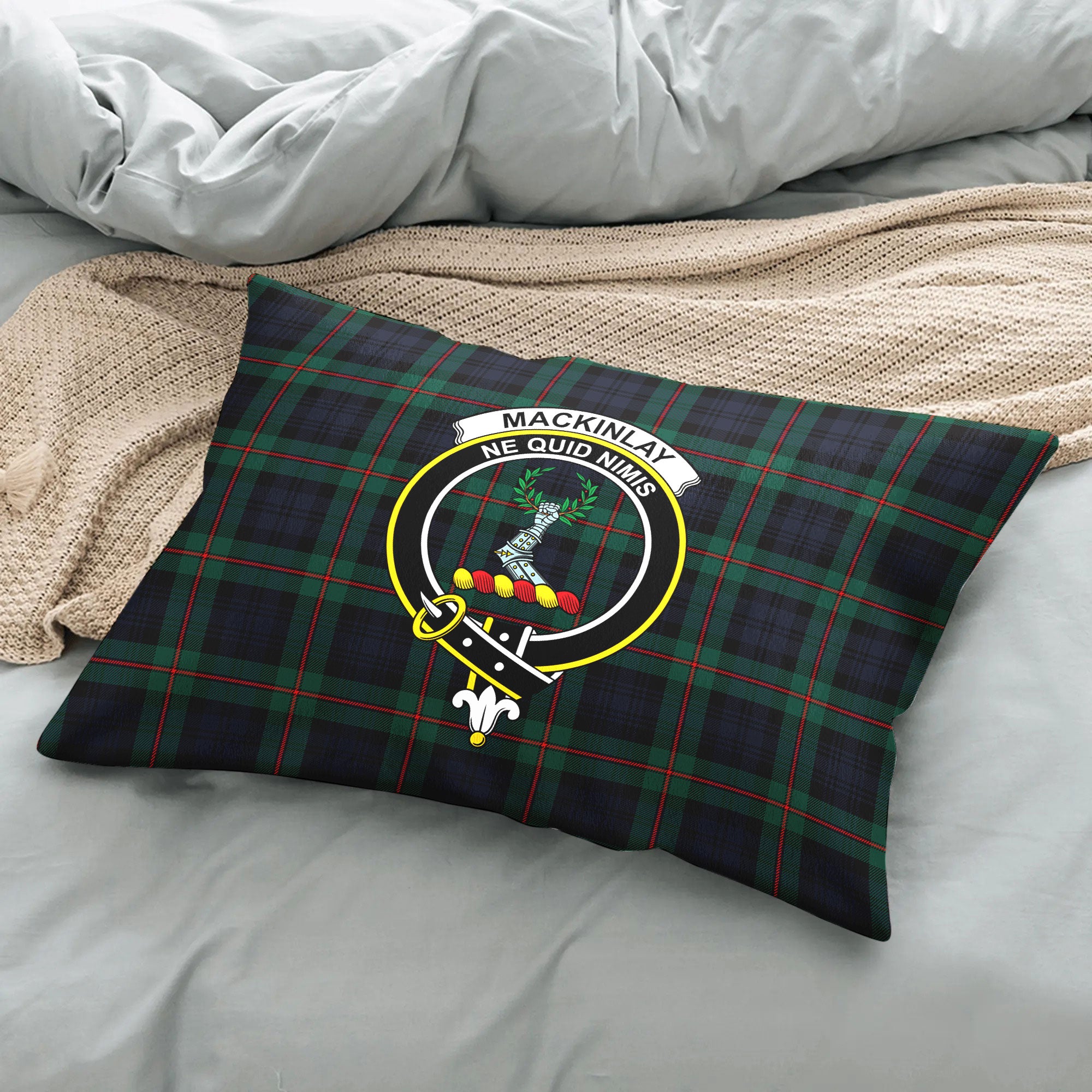 MacKinlay Modern Tartan Crest Pillow Cover