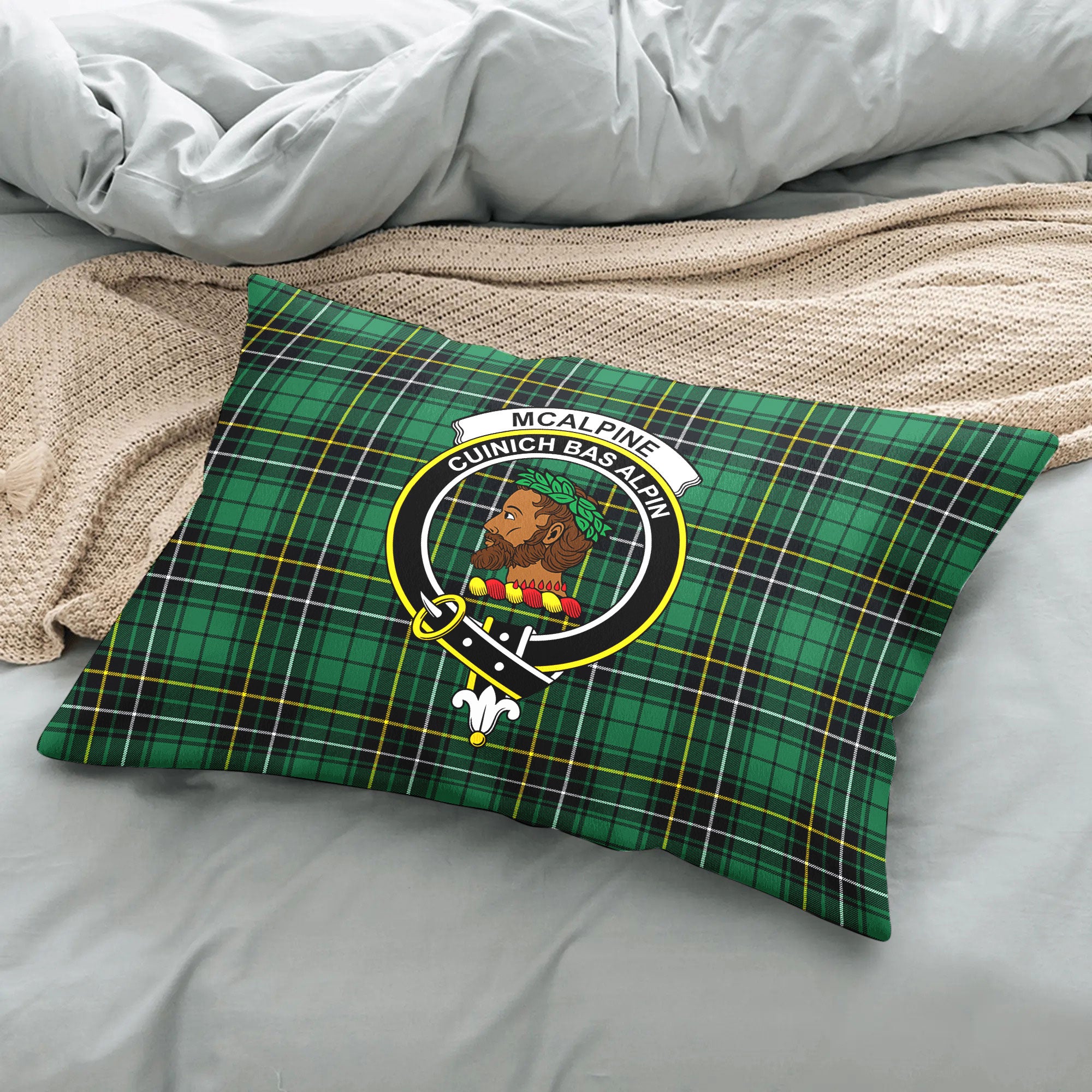 McAlpine Ancient Tartan Crest Pillow Cover