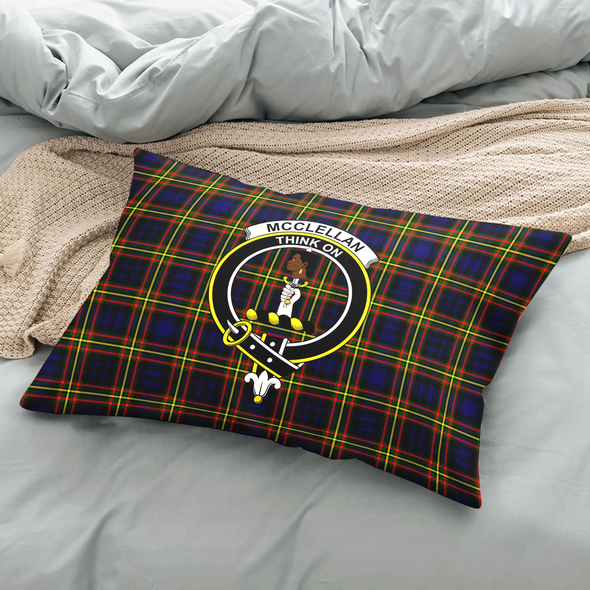 McClellan Modern Tartan Crest Pillow Cover