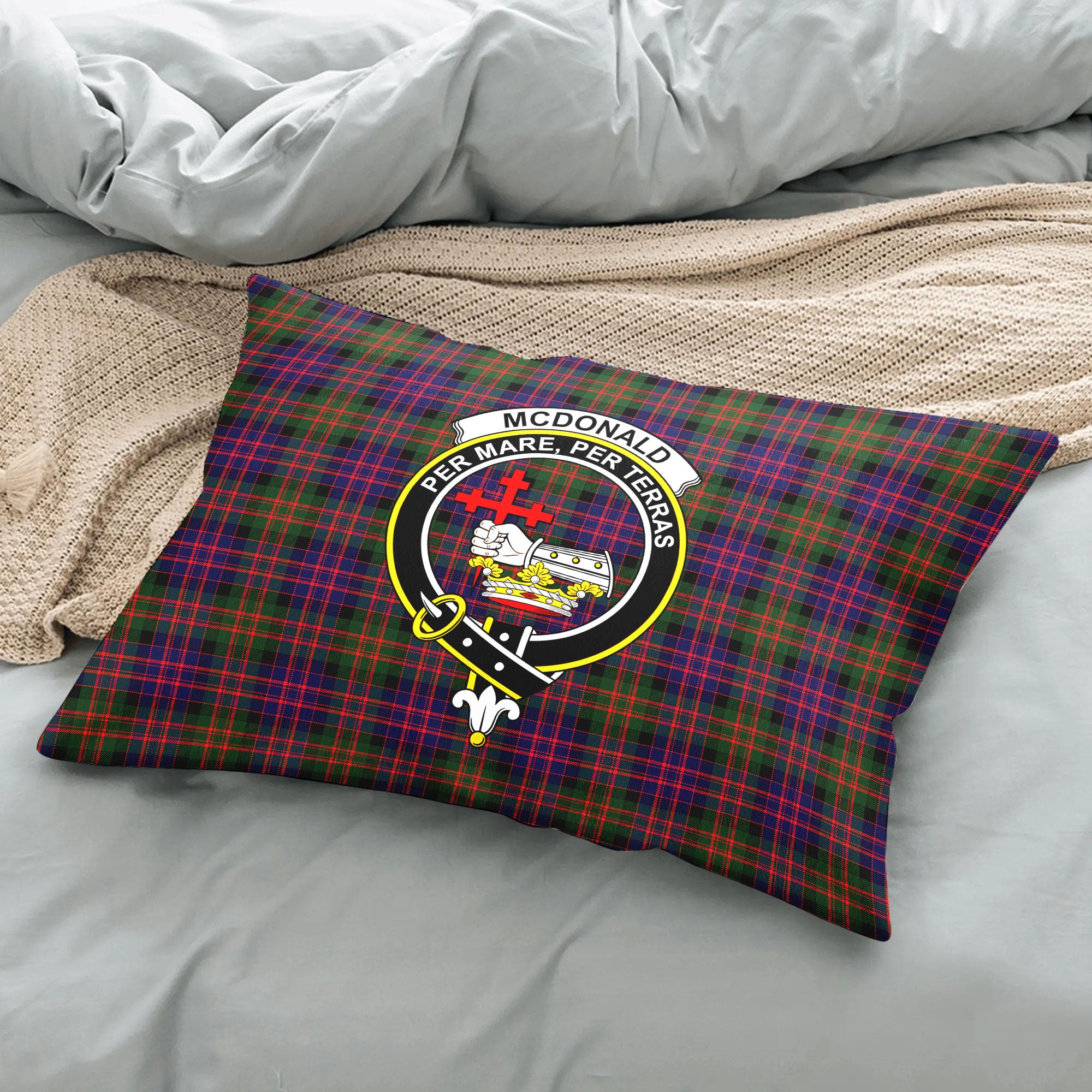 McDonald Modern Tartan Crest Pillow Cover