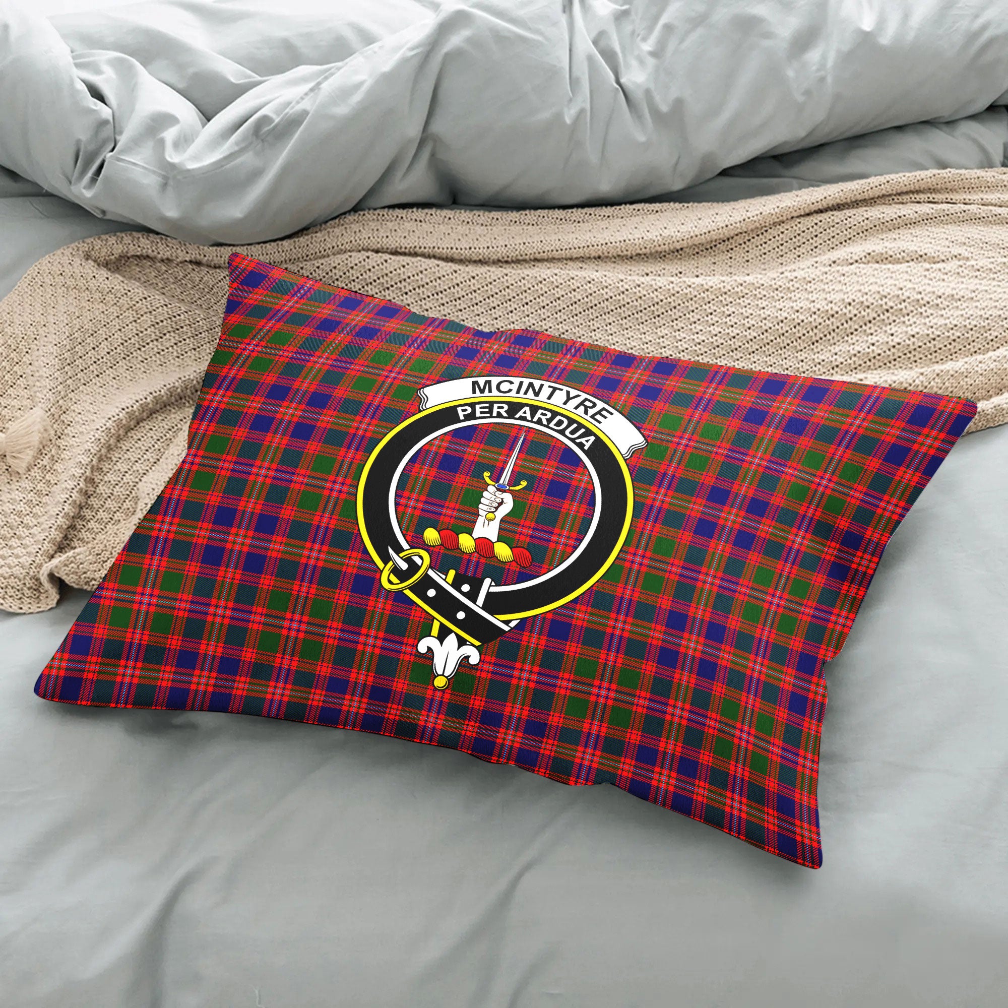 McIntyre Modern Tartan Crest Pillow Cover