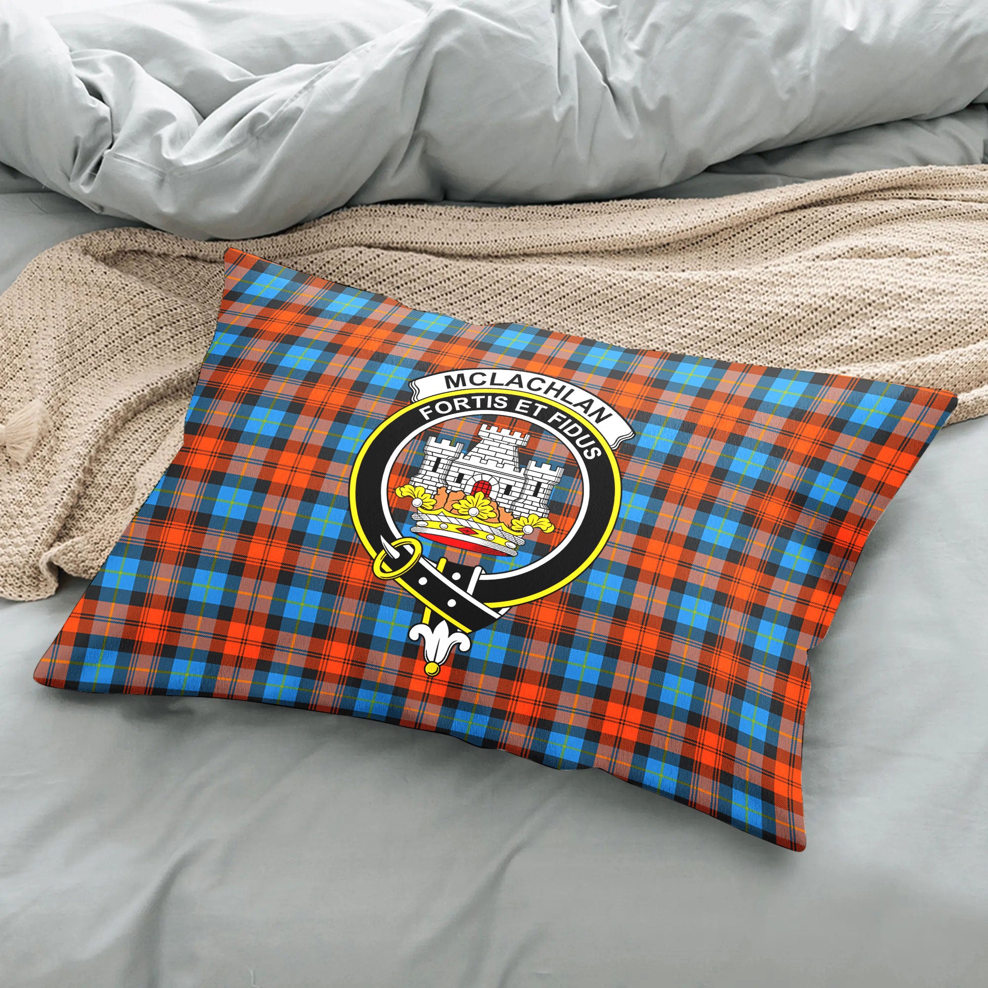 McLachlan Ancient Tartan Crest Pillow Cover