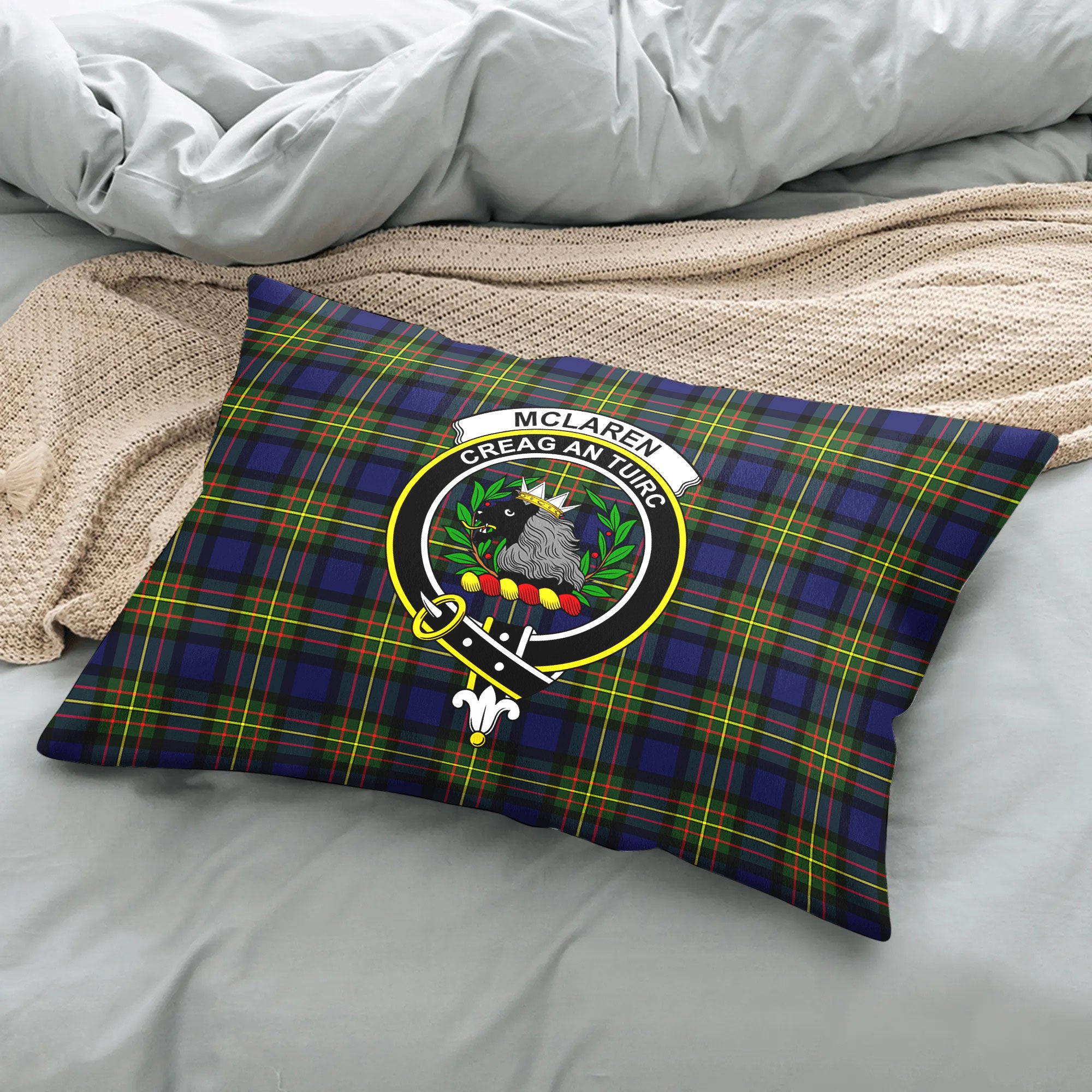 McLaren Modern Tartan Crest Pillow Cover