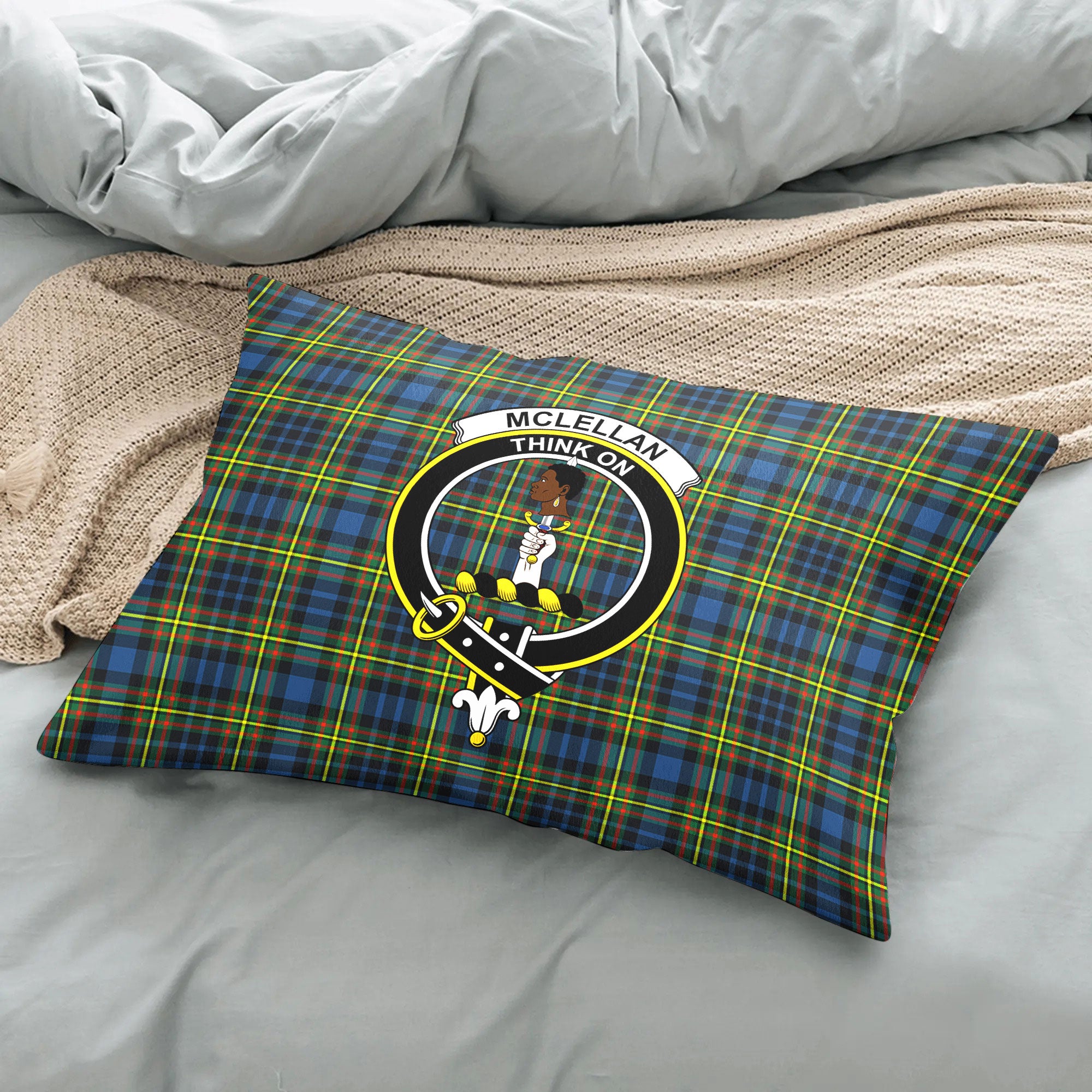 McLellan Ancient Tartan Crest Pillow Cover