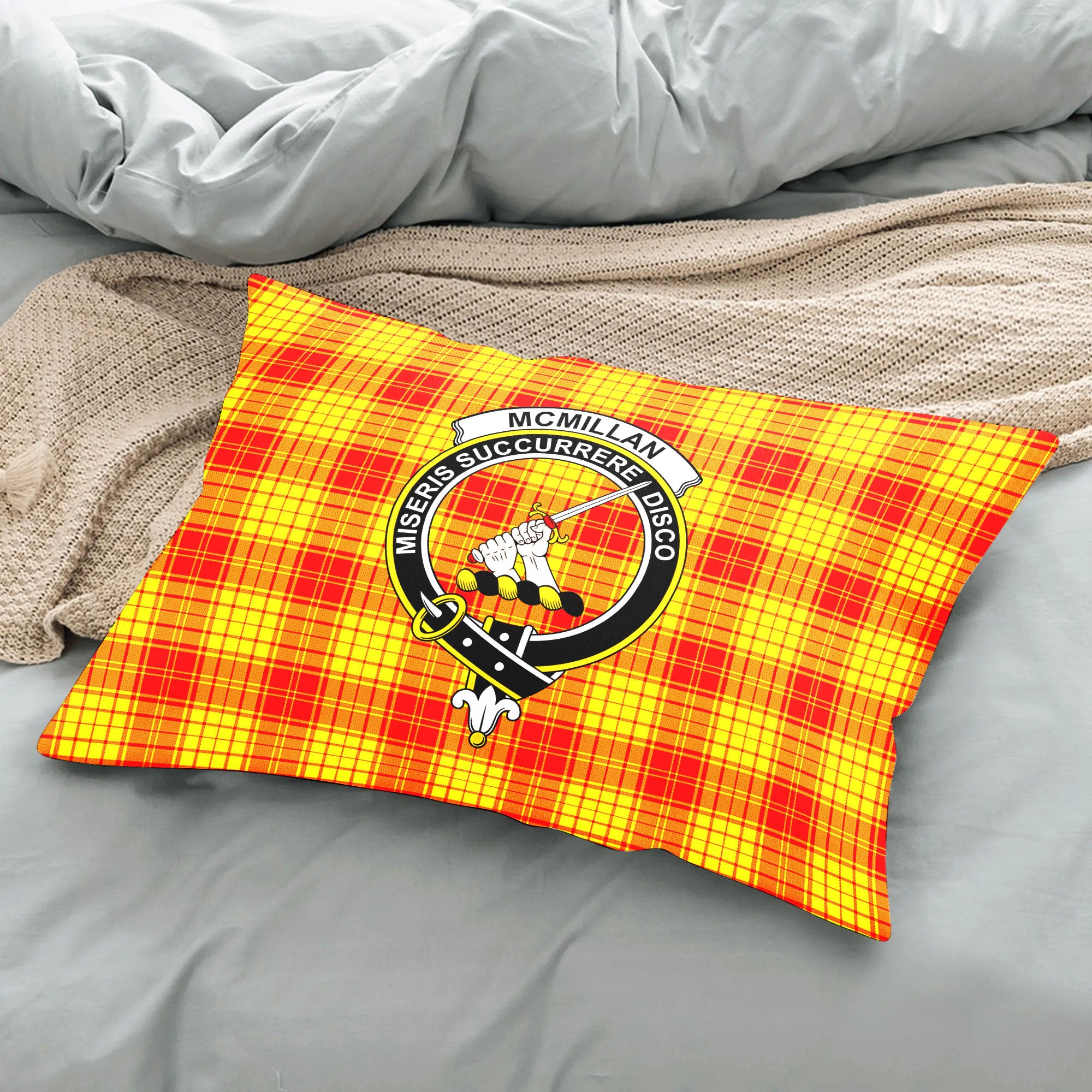 McMillan Clan Tartan Crest Pillow Cover