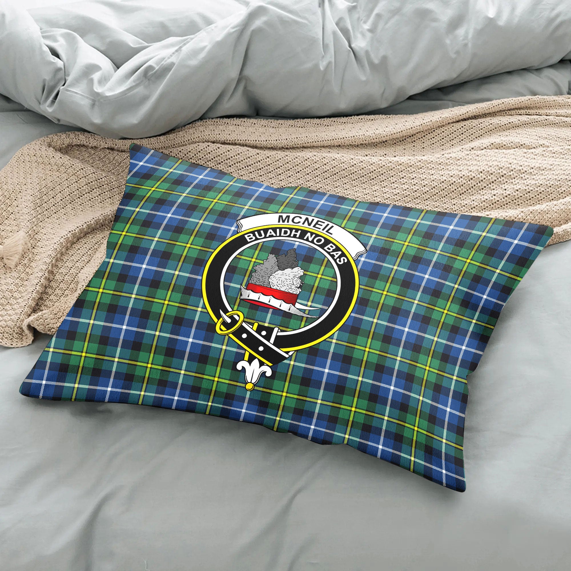 McNeil of Barra Ancient Tartan Crest Pillow Cover