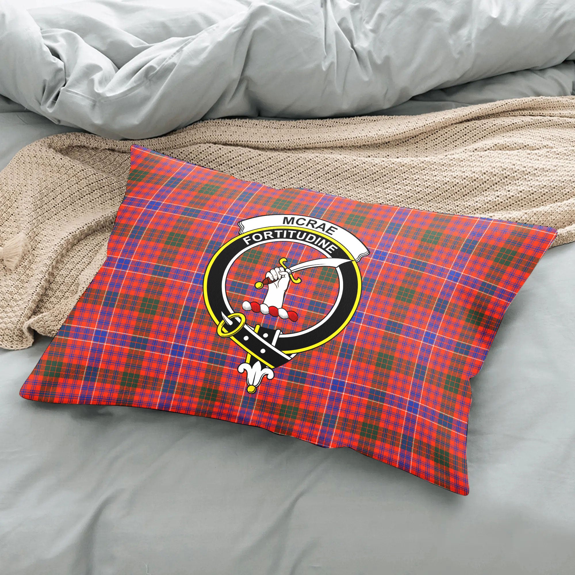 McRae Ancient Tartan Crest Pillow Cover