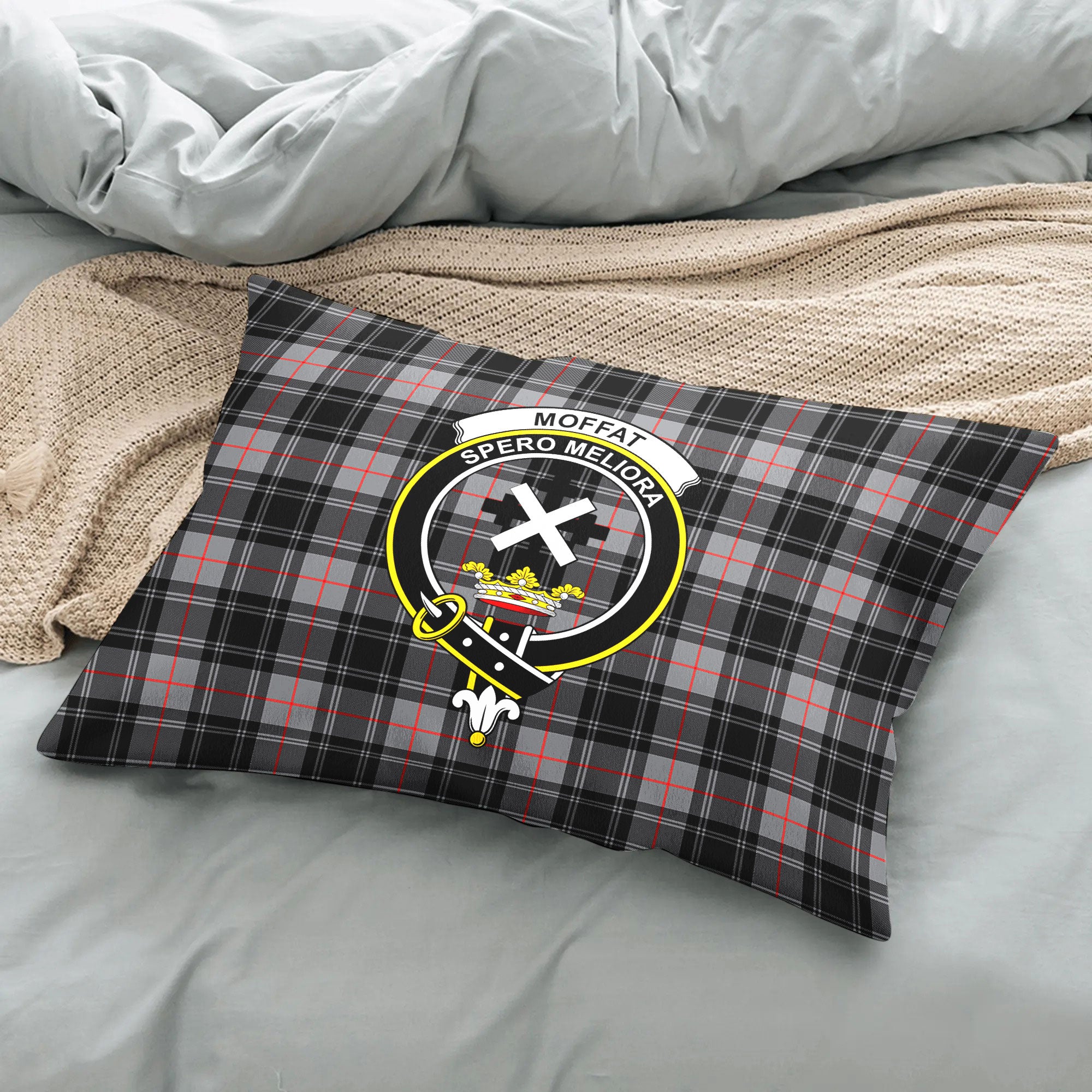 Moffat Modern Tartan Crest Pillow Cover