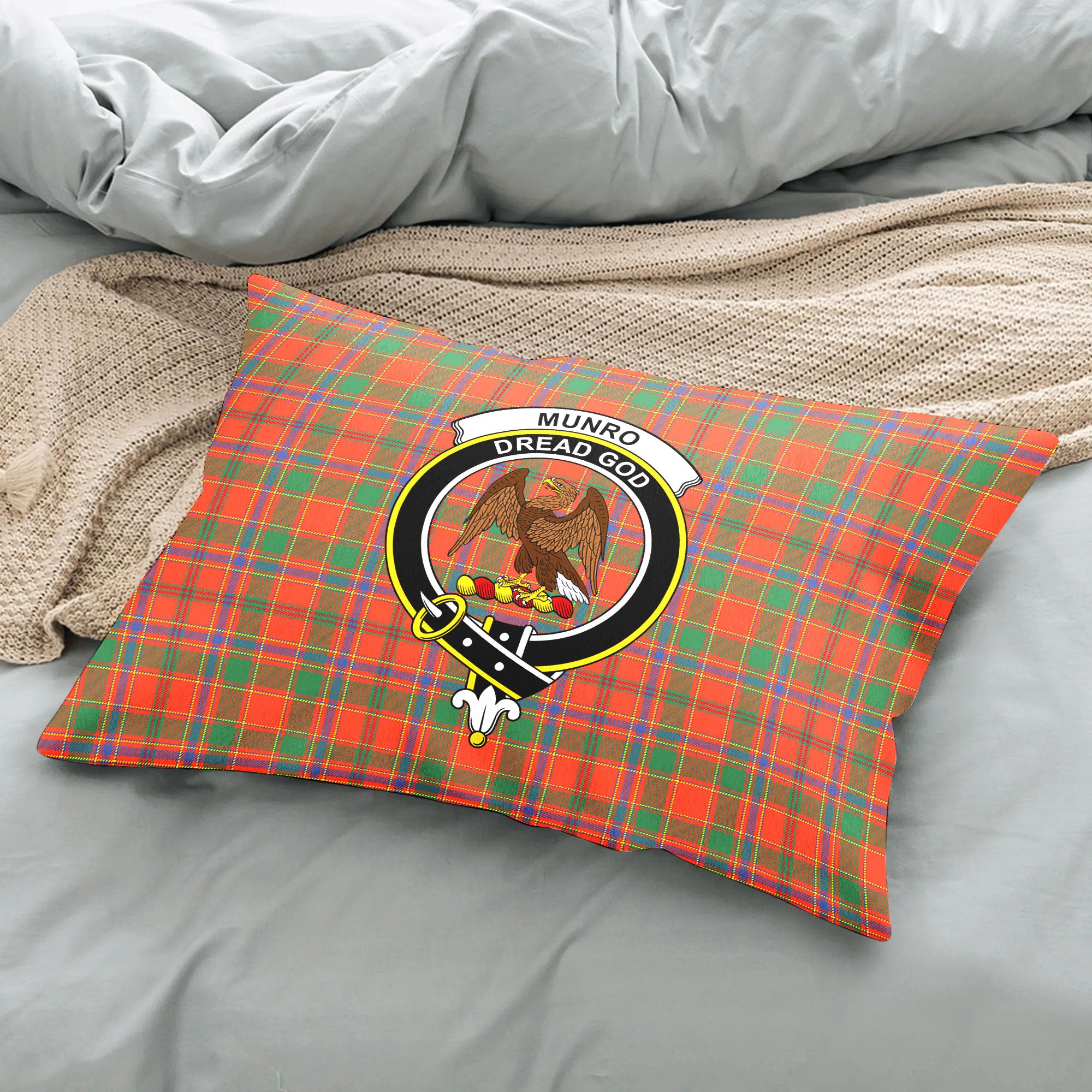 Munro Ancient Tartan Crest Pillow Cover