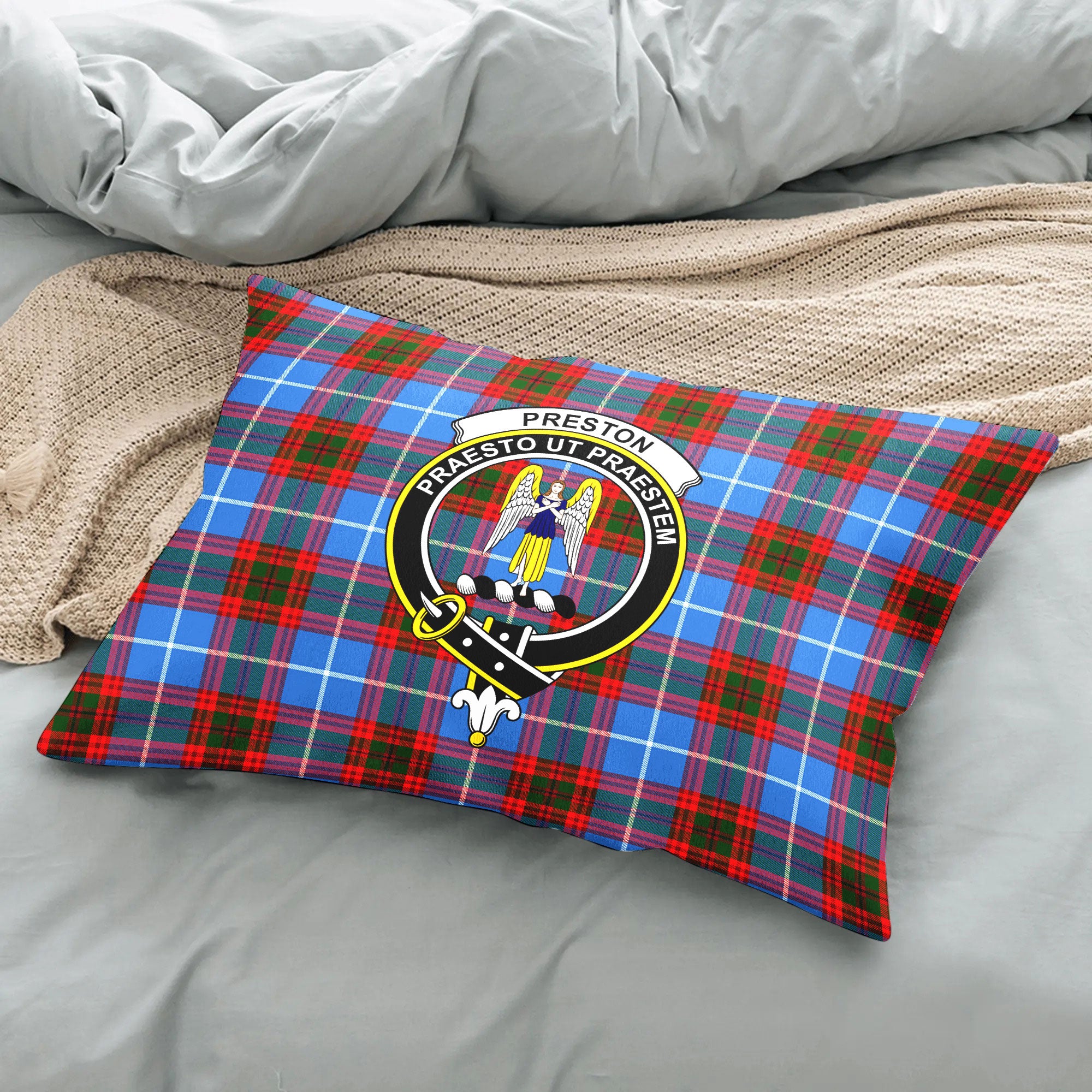 Preston Tartan Crest Pillow Cover