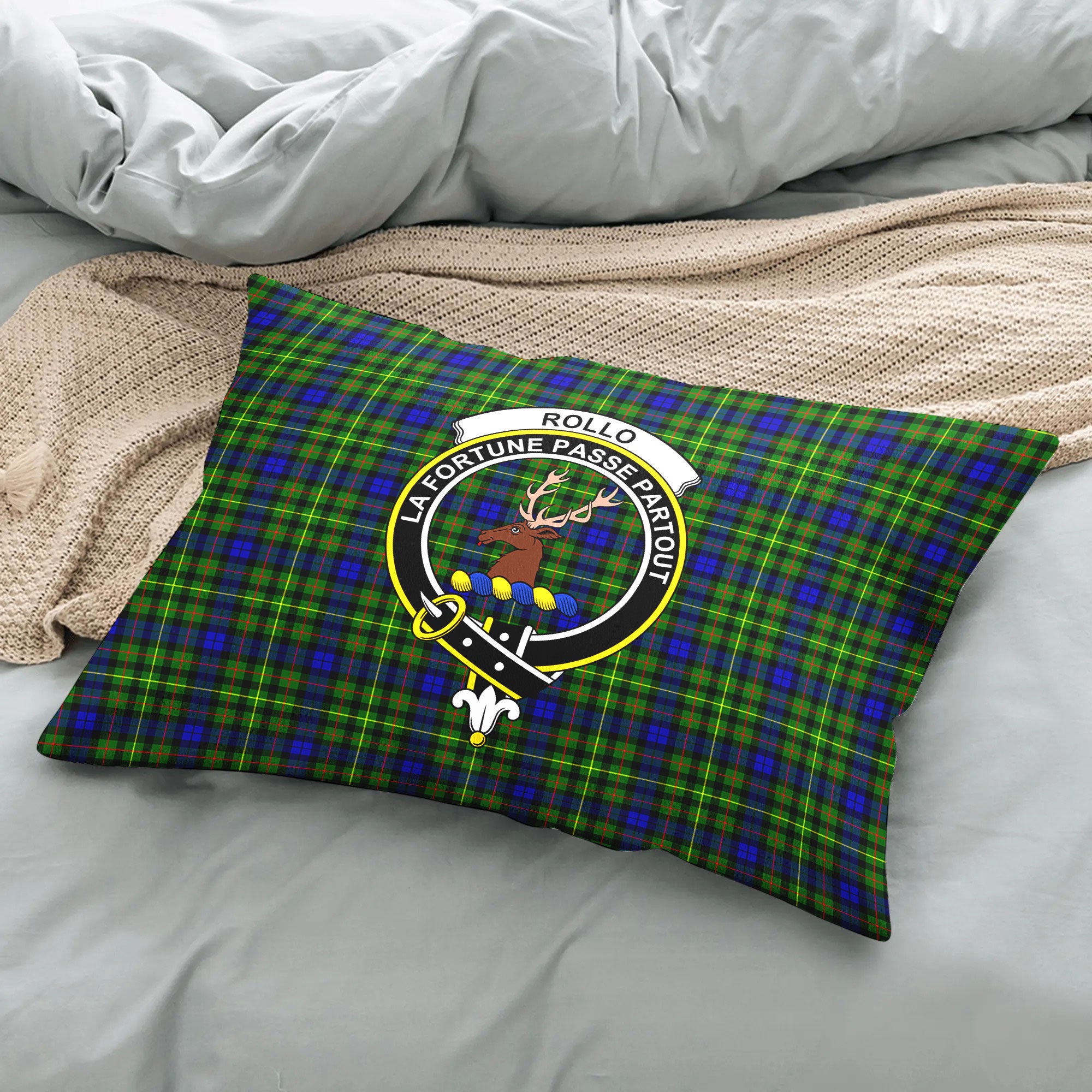 Rollo Modern Tartan Crest Pillow Cover