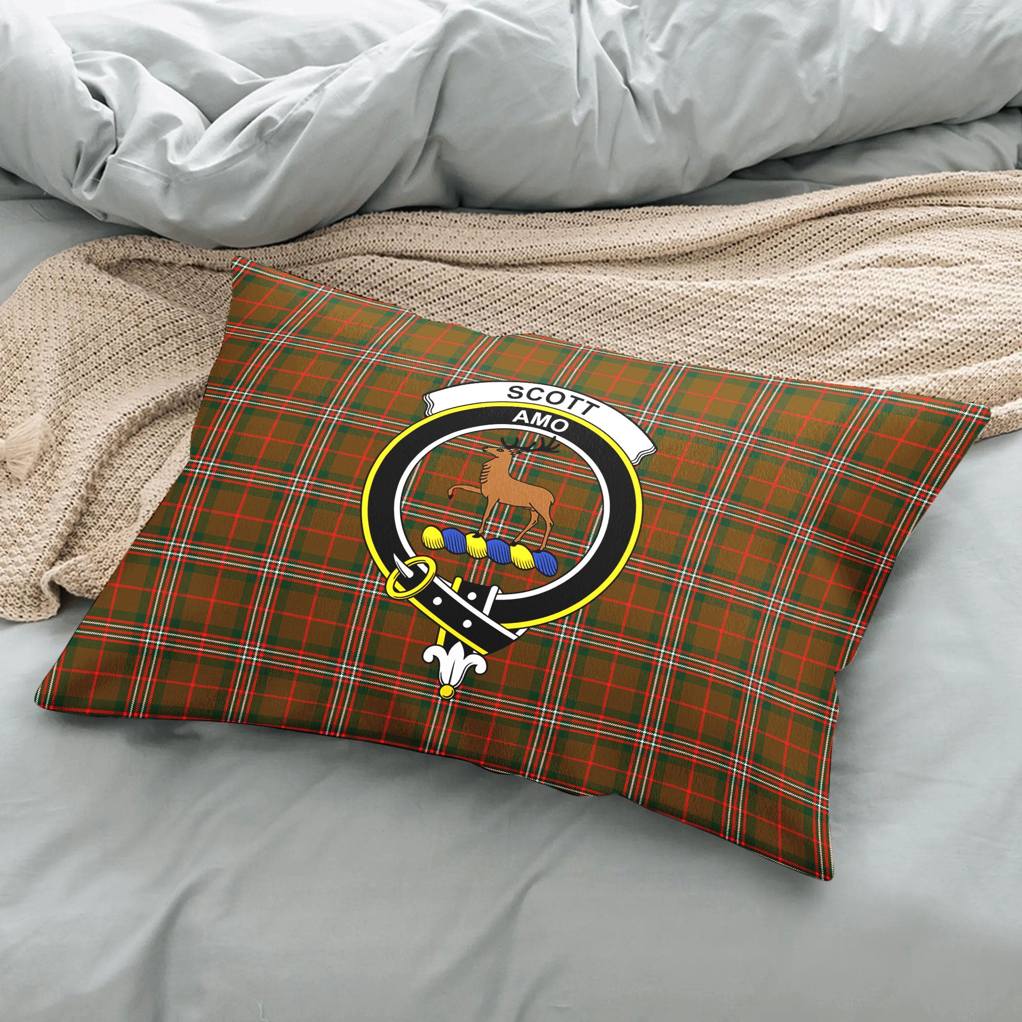 Scott Brown Modern Tartan Crest Pillow Cover