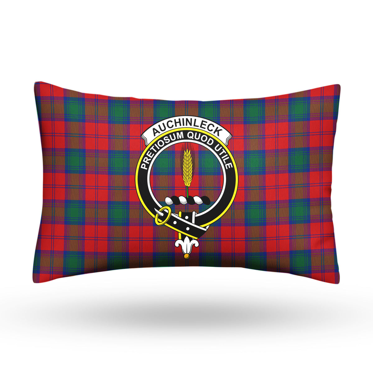 Auchinleck Tartan Crest Pillow Cover