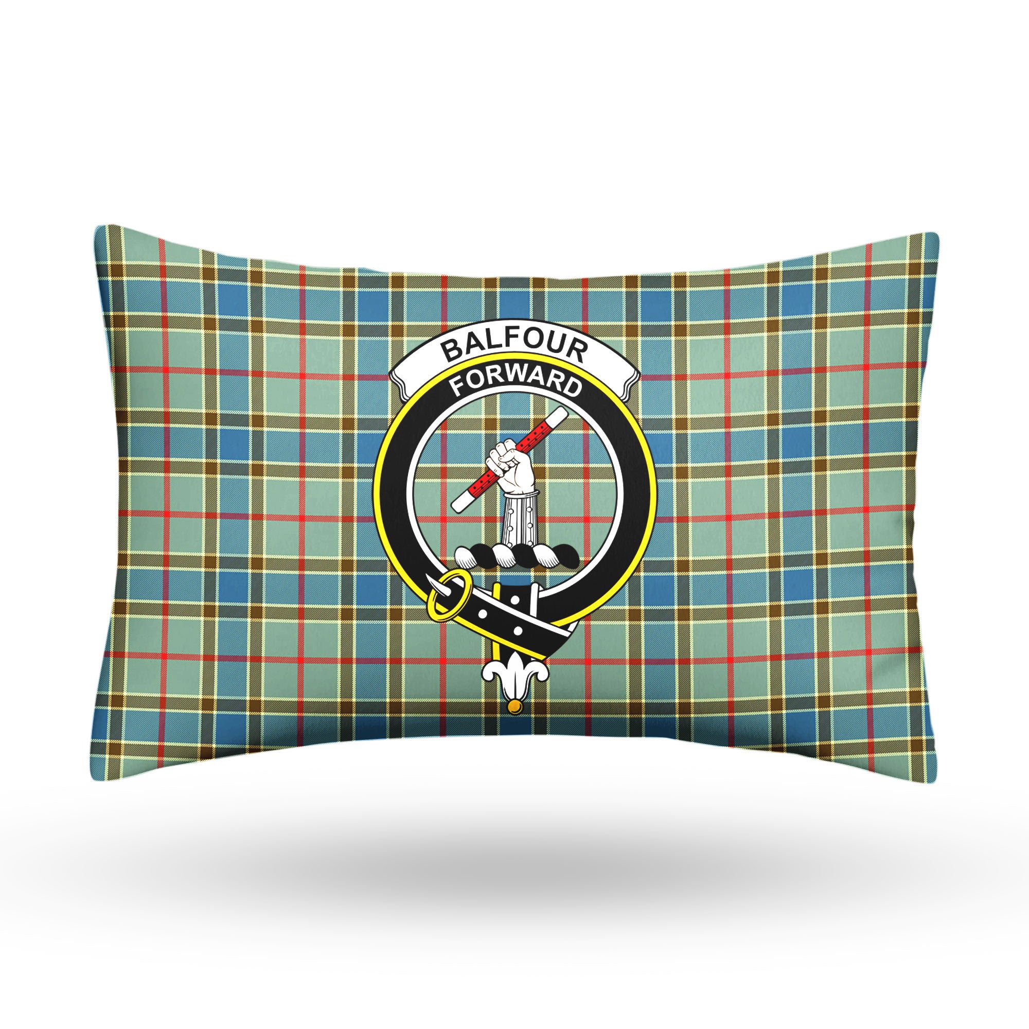 Balfour Blue Tartan Crest Pillow Cover