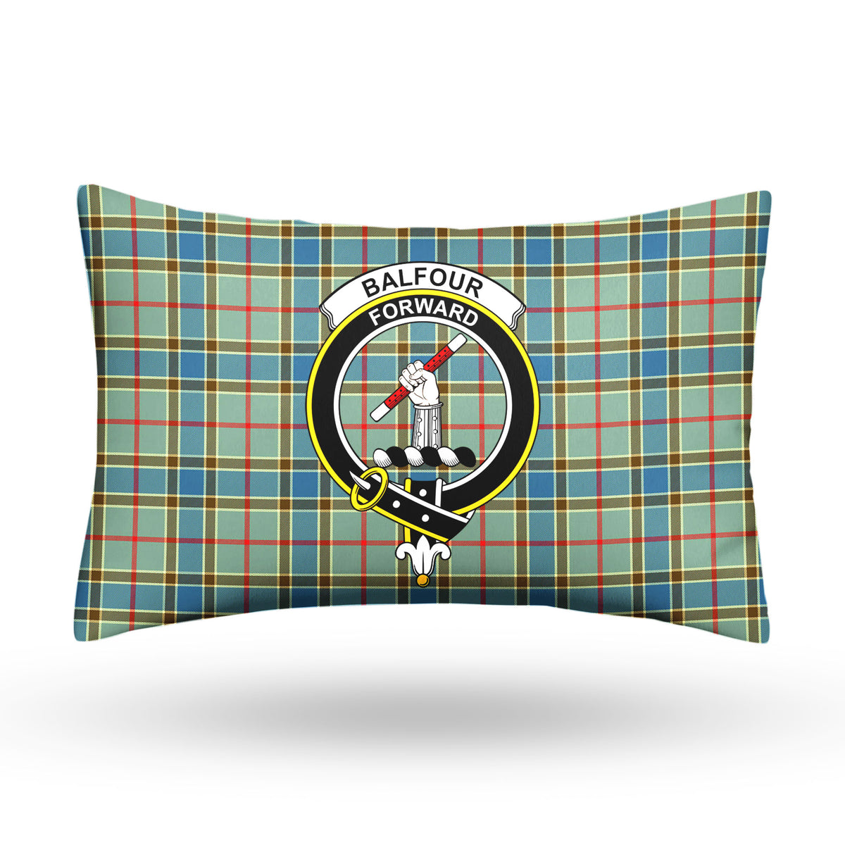 Balfour Blue Tartan Crest Pillow Cover