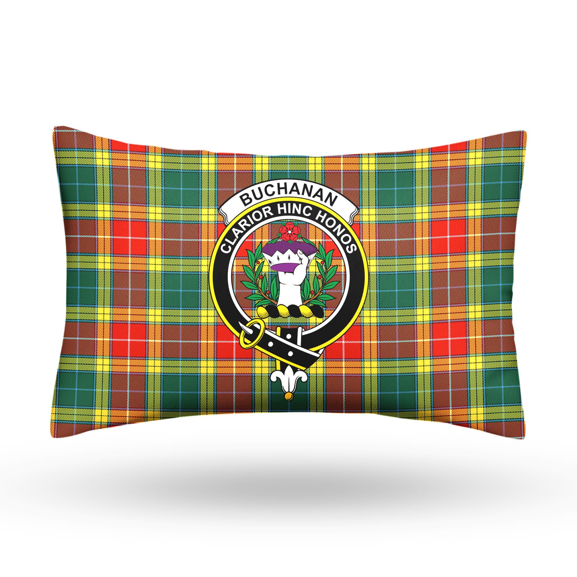 Buchanan Old Sett Tartan Crest Pillow Cover