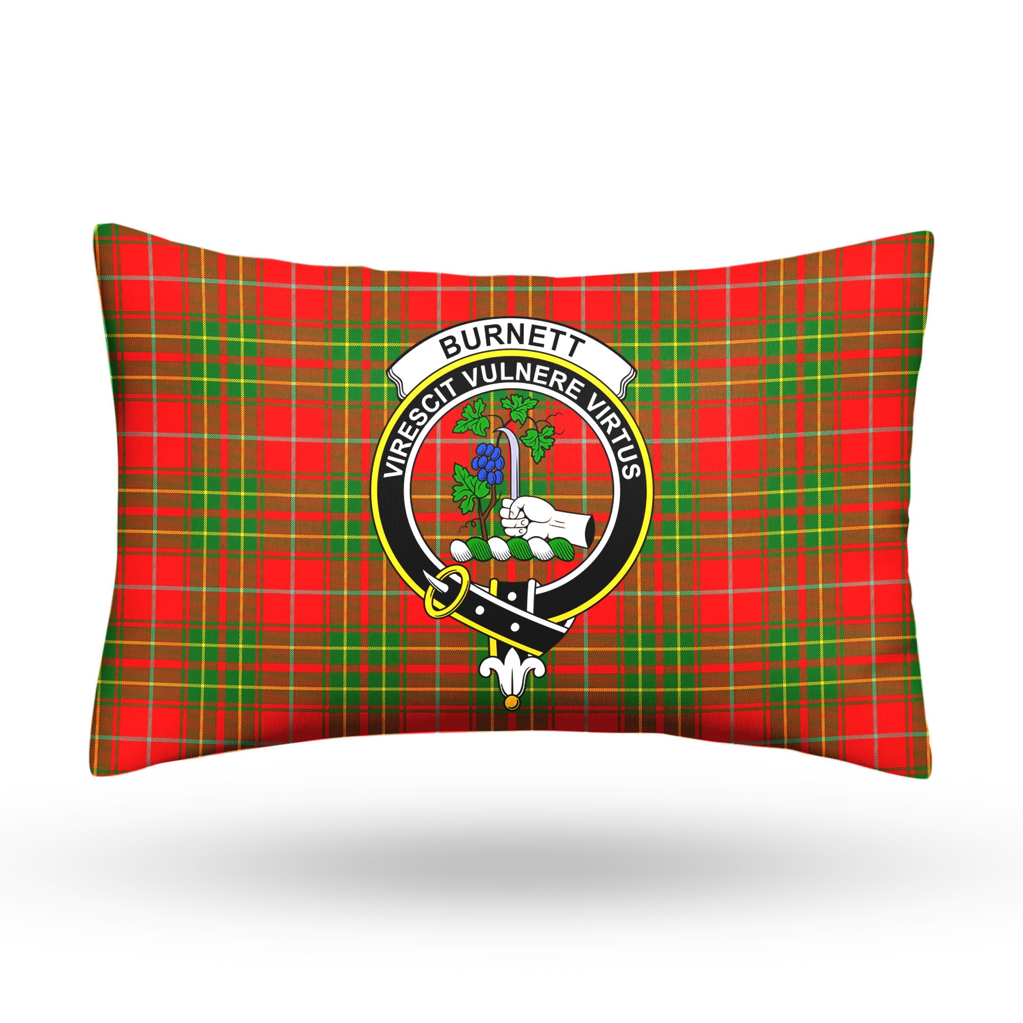 Burnett Ancient Tartan Crest Pillow Cover