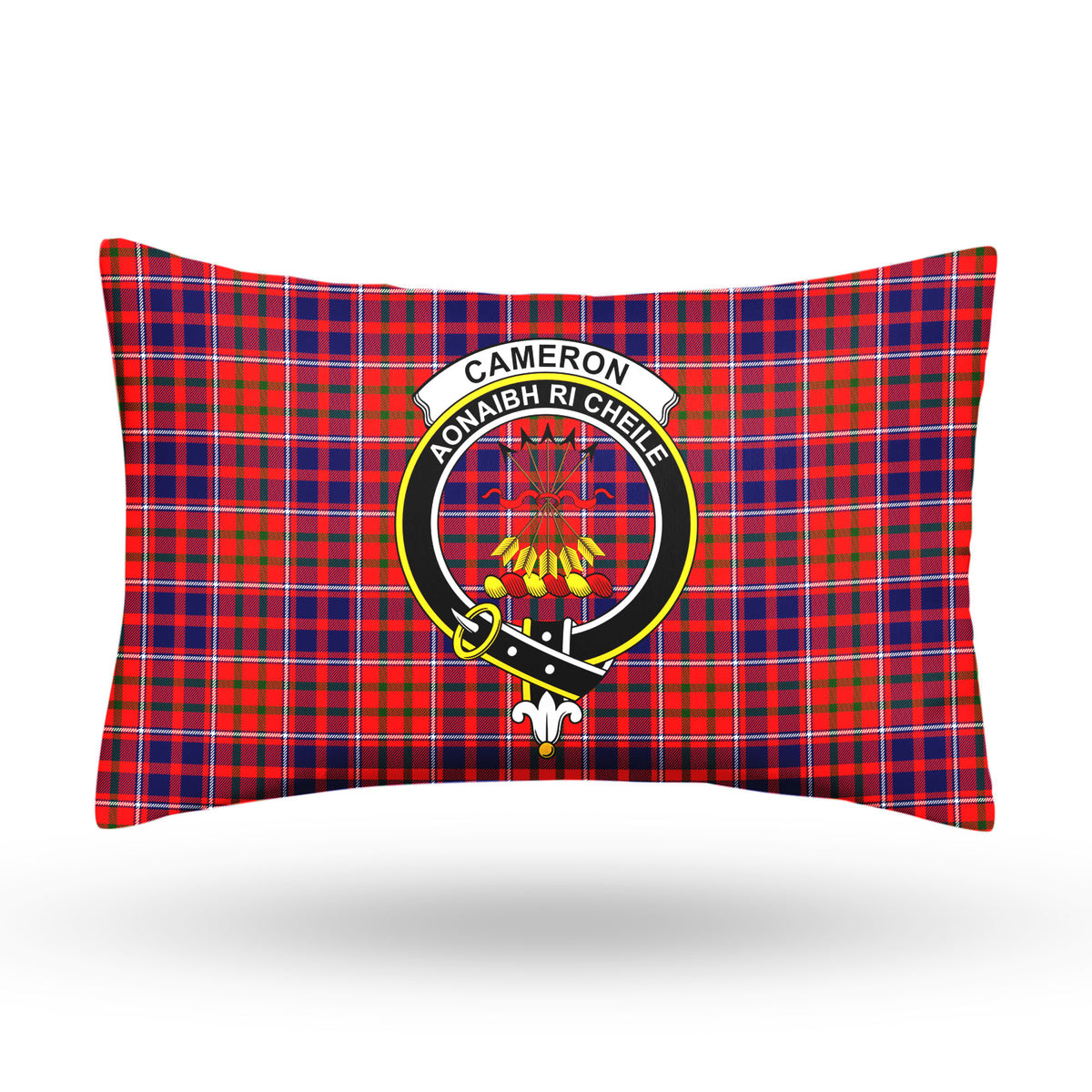 Cameron of Lochiel Modern Tartan Crest Pillow Cover