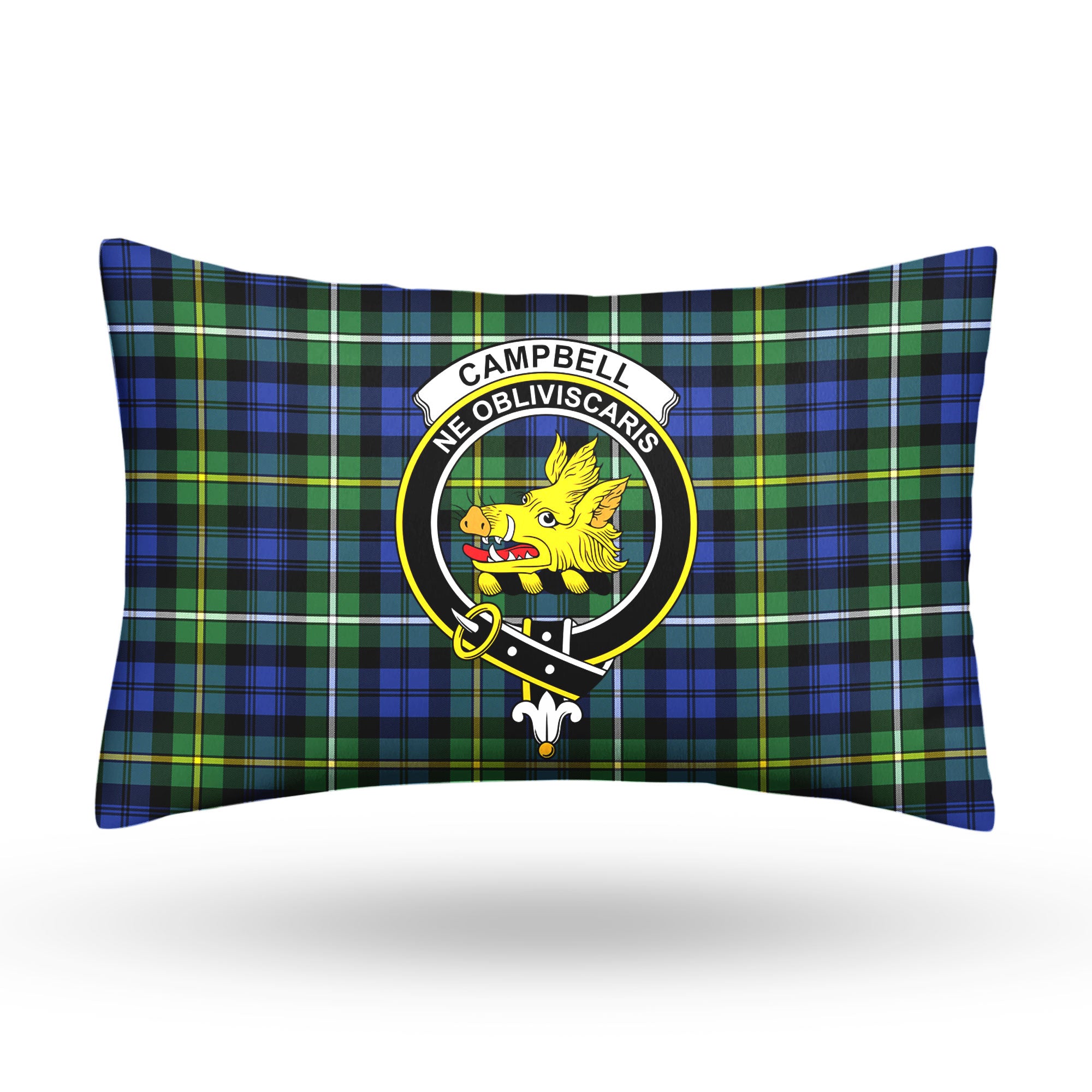 Campbell Argyll Ancient Tartan Crest Pillow Cover