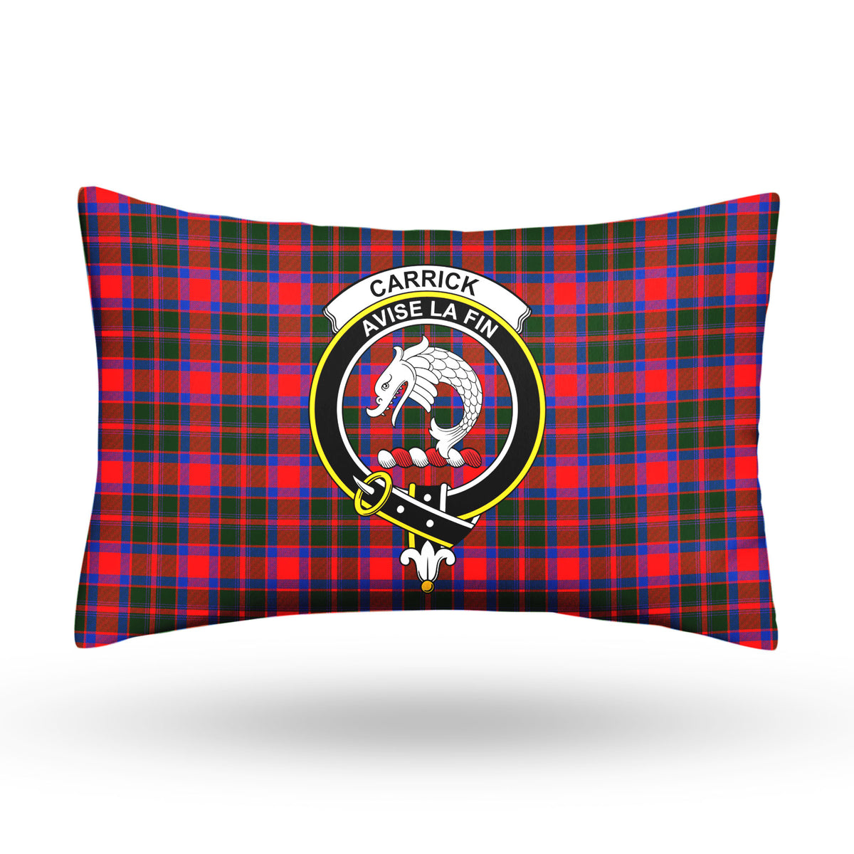 Carrick District Tartan Crest Pillow Cover