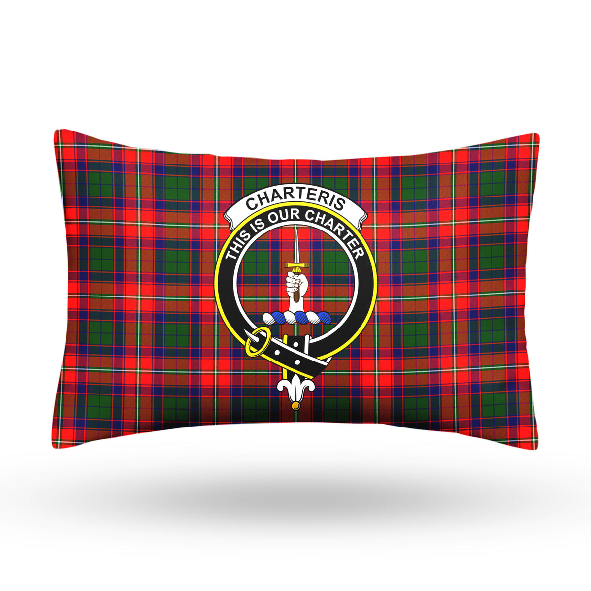 Charteris (Earl of Wemyss) Tartan Crest Pillow Cover